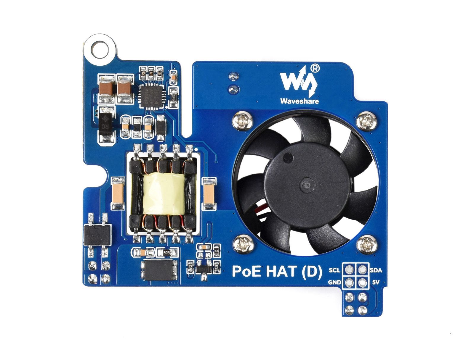 Power over Ethernet HAT (D) für Raspberry Pi 3B+/4B, 802.3af-konform, kompatibel mit offiziellem Gehäuse