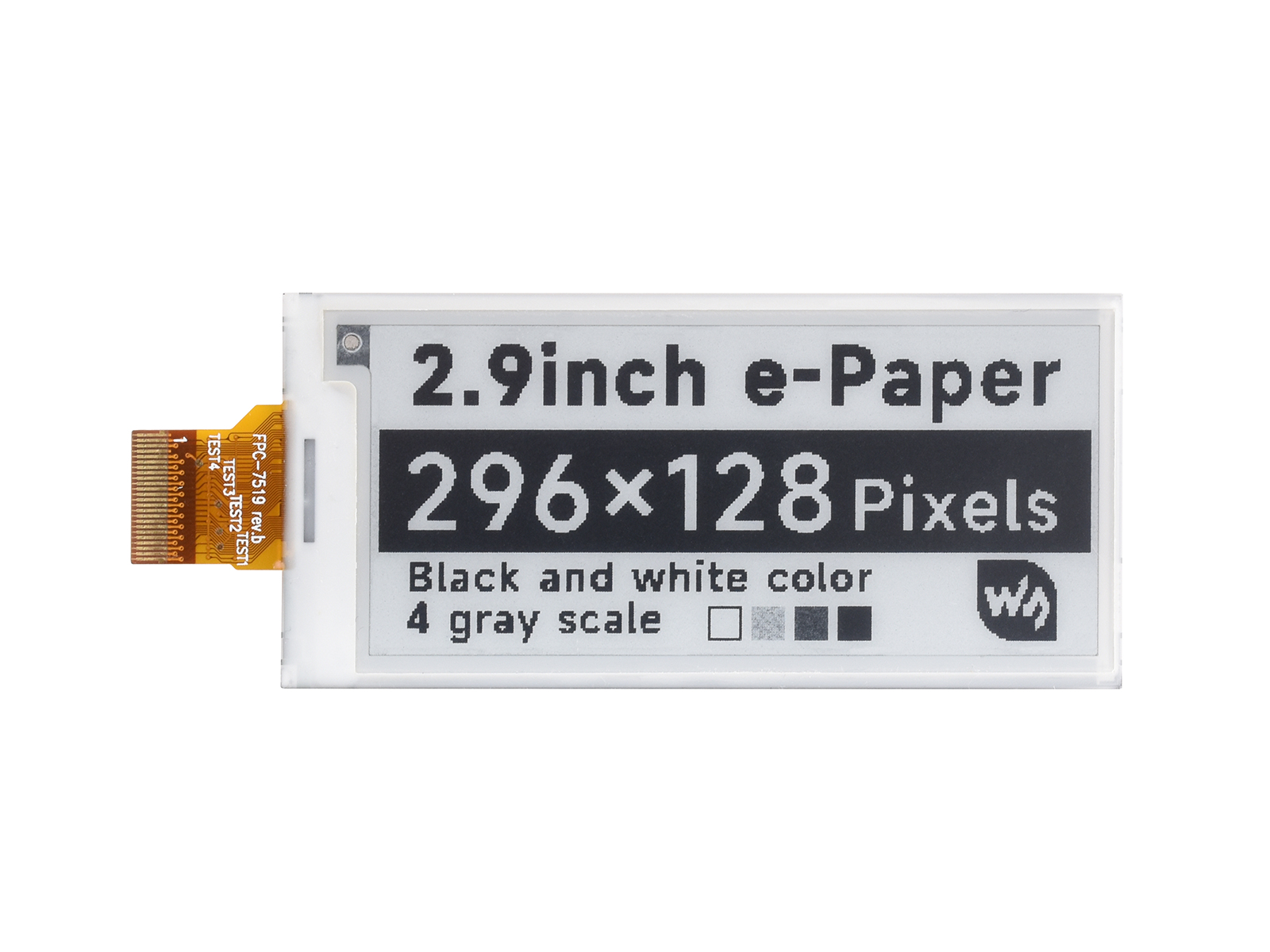 296x128, 2,9-Zoll E-Ink-Rohdisplay-Panel