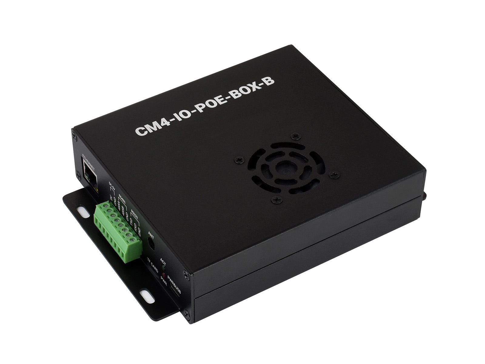 PoE Mini-Computer (Typ B) basierend auf Raspberry Pi Compute Module 4 (NICHT enthalten), Metallgehäuse, mit Lüfter