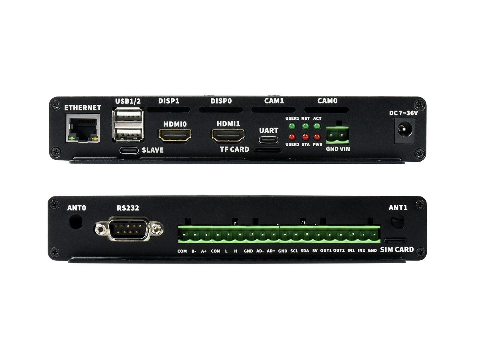Industrielles IoT-Minicomputer basierend auf dem Raspberry Pi Compute Module 4 (NICHT enthalten), PoE, 5G/4G, Metallgehäuse, Kühlventilator