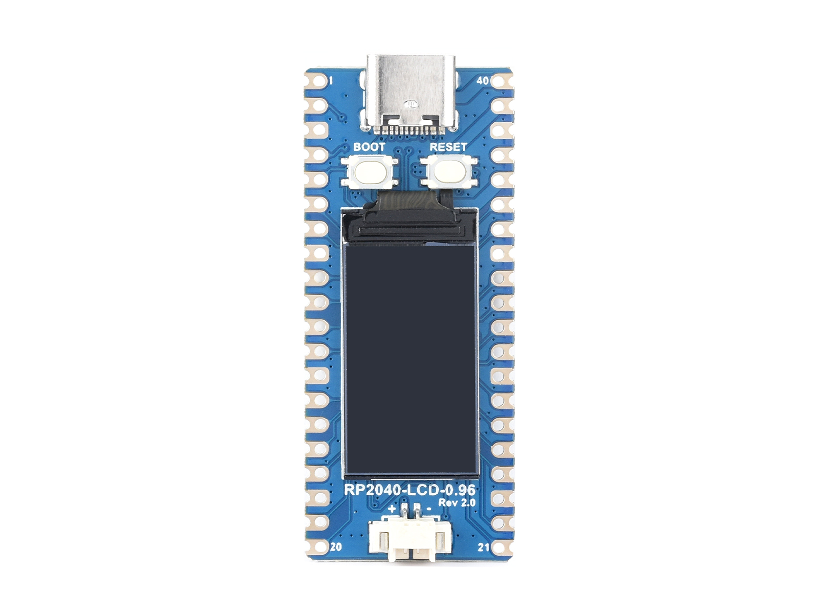 RP2040-LCD-0.96, eine Pico-ähnliche MCU-Platine basierend auf dem Raspberry Pi MCU RP2040, mit LCD
