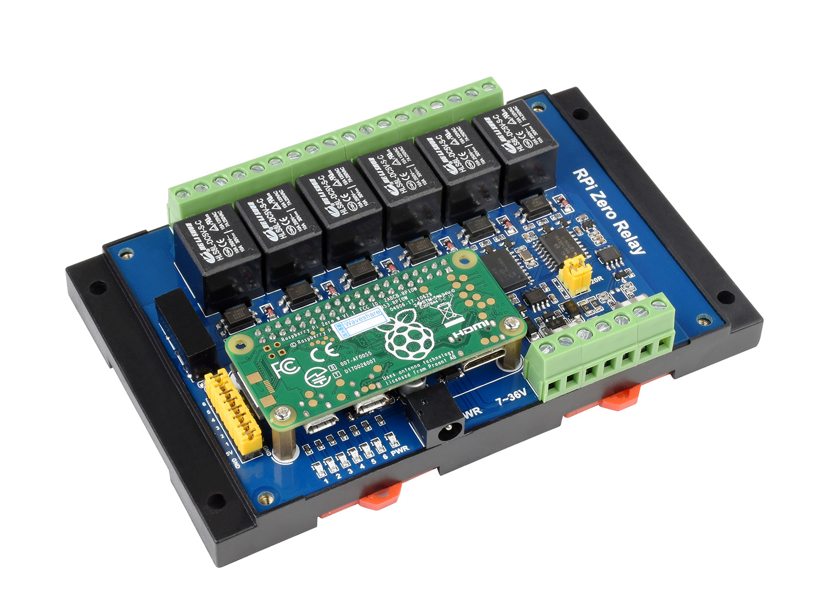Industrielles 6-Kanal-Relais-Modul für Raspberry Pi Zero, RS485/CAN, isolierte Schutzfunktionen