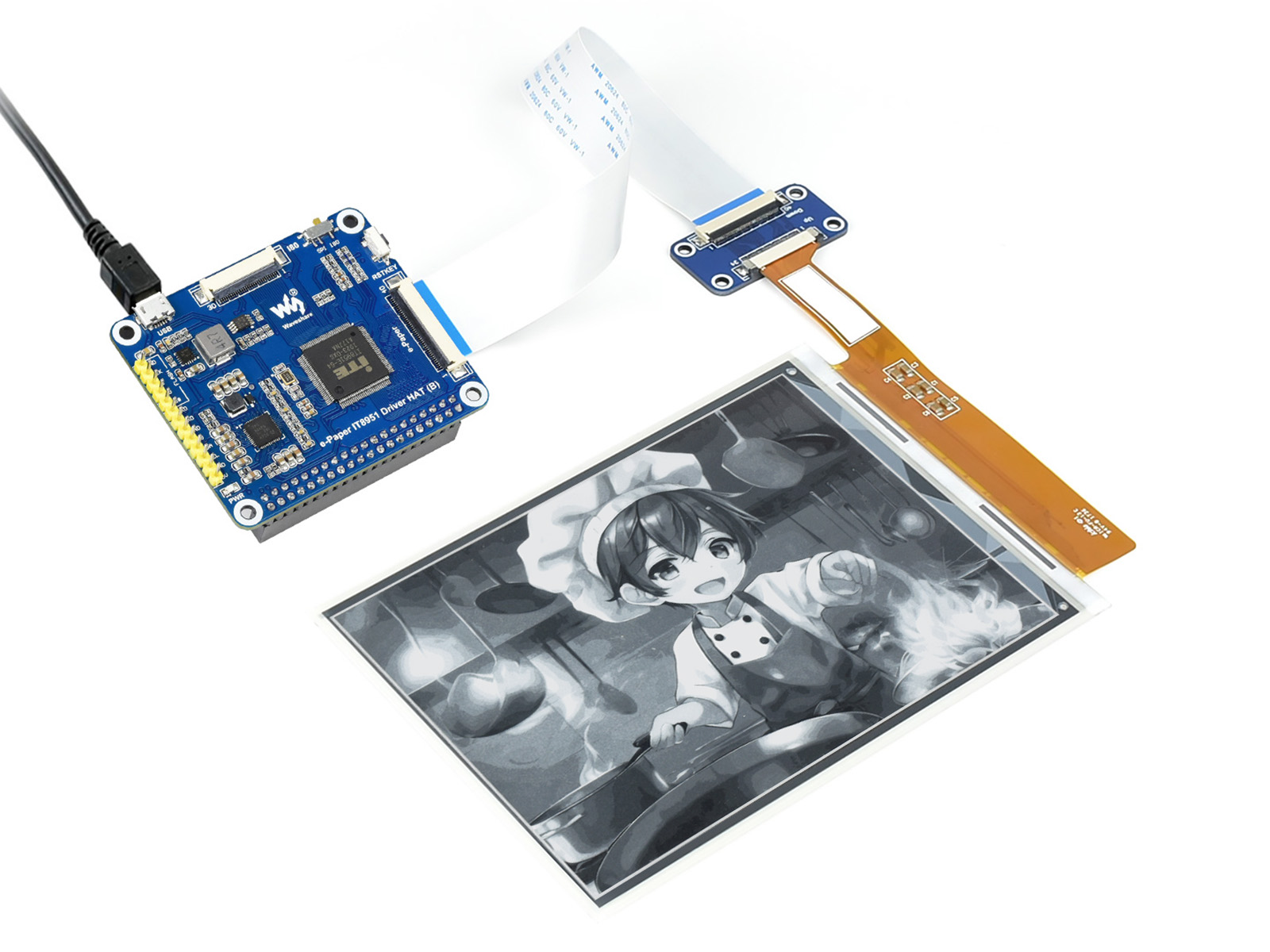 1448×1072 hochauflösendes 6-Zoll-E-Ink-Display-HAT für Raspberry Pi