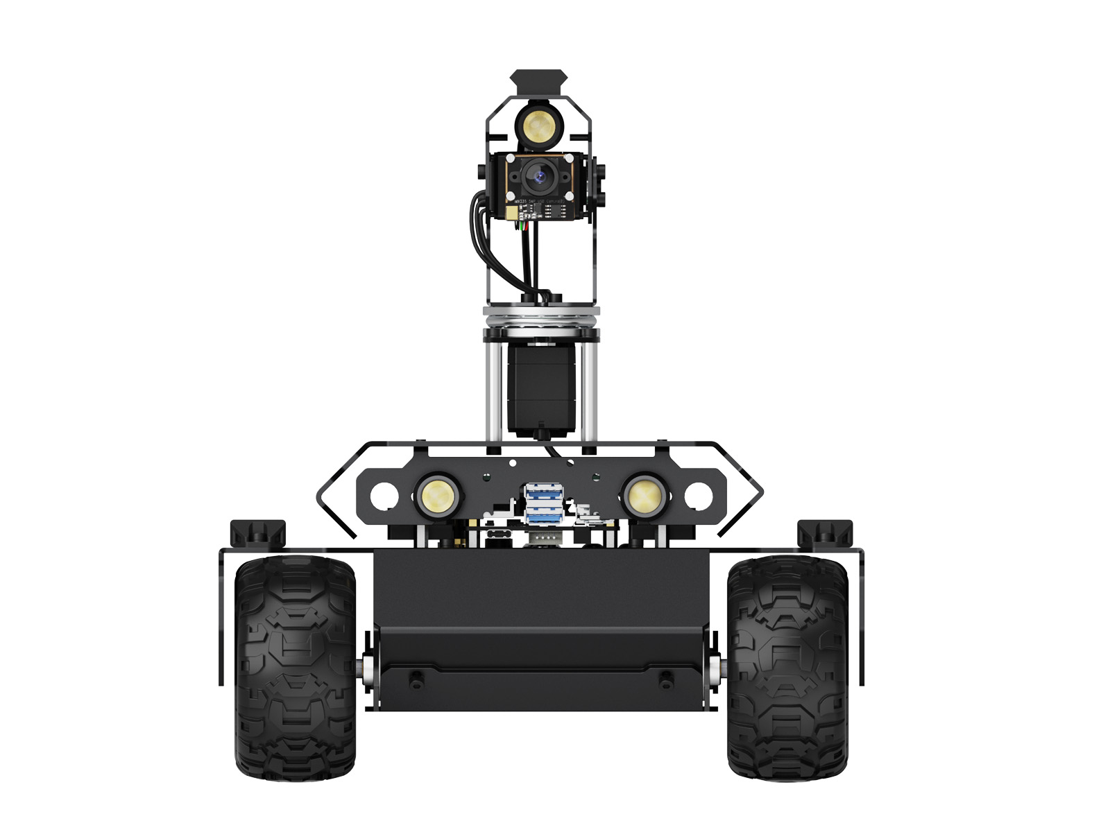UGV-Rover Open-Source 6-Rad 4WD KI-Roboter, Dual-Controller, Ganzmetallgehäuse, Computer Vision, geeignet für Raspberry Pi 4B / Raspberry Pi 5