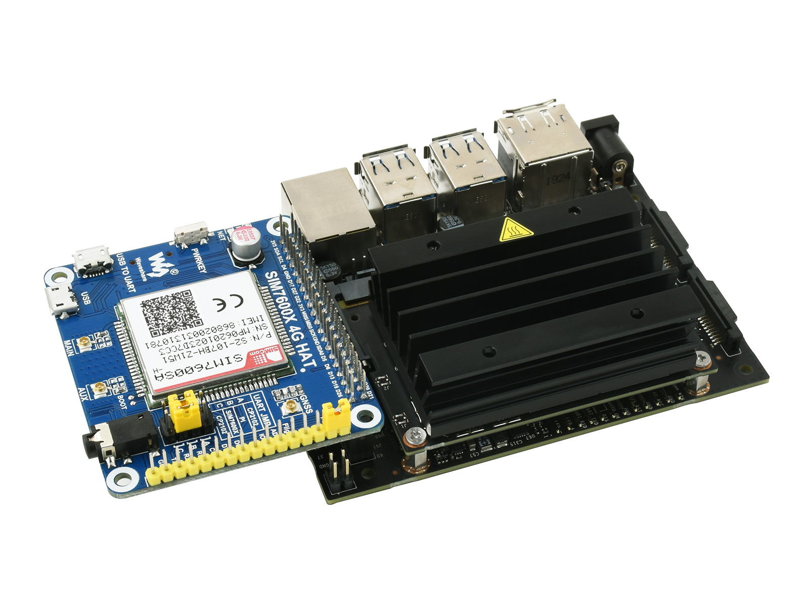 SIM7600SA-H 4G HAT für Raspberry Pi, 4G / 3G / 2G / GNSS, für Australien, Neuseeland, Taiwan (China), Lateinamerika