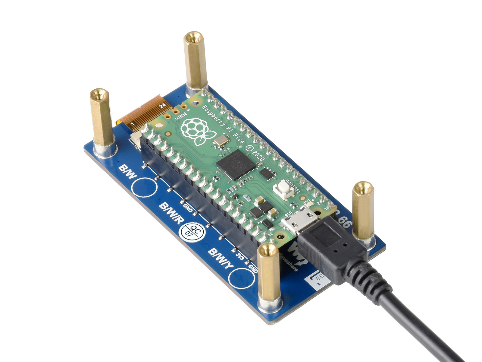 2,66-Zoll E-Paper E-Ink Displaymodul (B) für Raspberry Pi Pico, 296×152, Rot/Schwarz/Weiß, SPI
