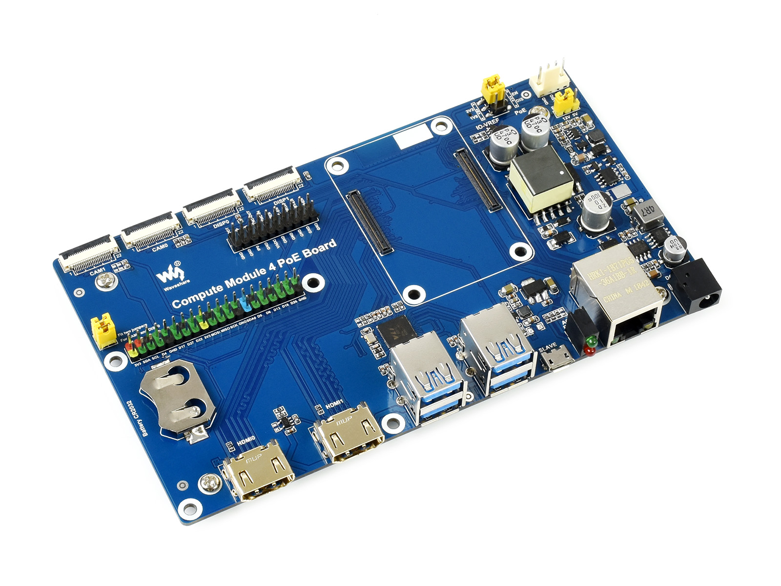 Raspberry Pi Compute Module 4 Dev Kit, mit Waveshare PoE-Board und optionalem 7"-Touchscreen
