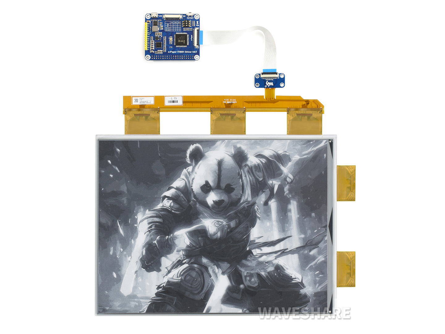 13,3-Zoll-e-Paper-e-Ink-Display-HAT-für-Raspberry-Pi, 1600×1200, Schwarz/Weiß, 16 Graustufen, USB/SPI/I80