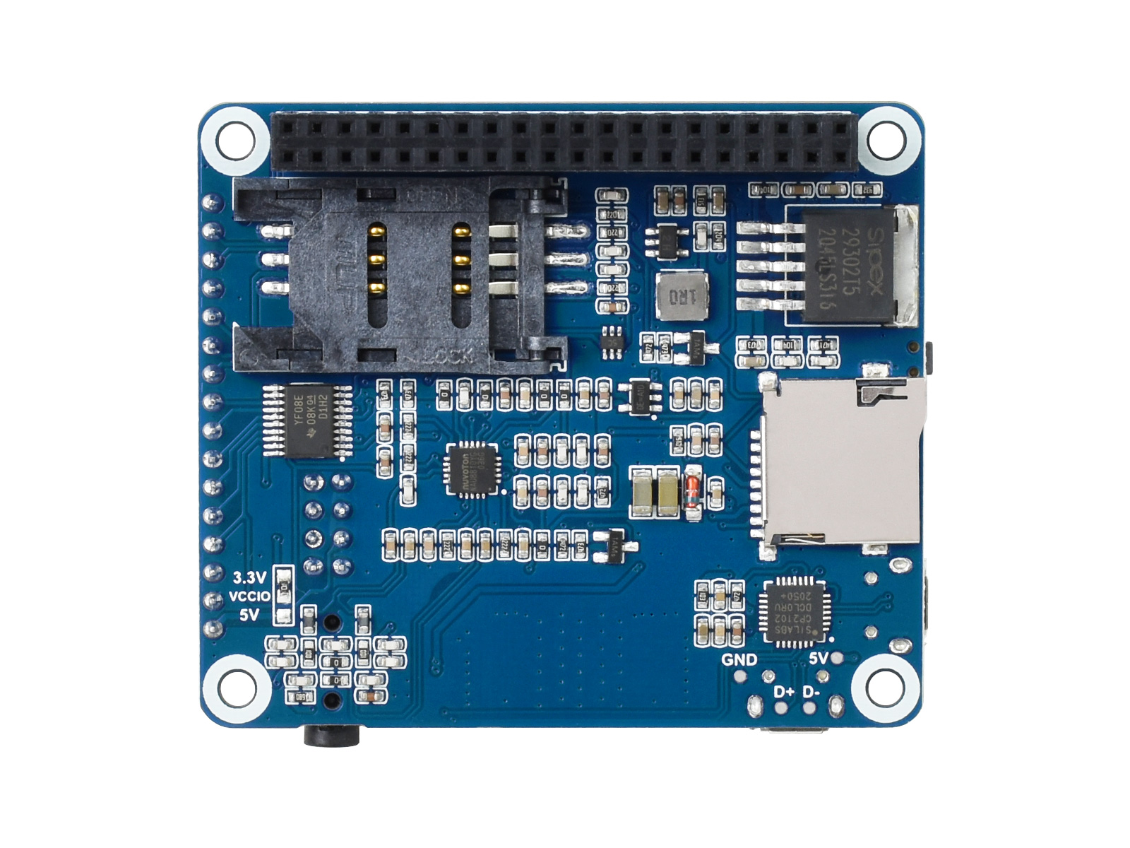 SIM7600E LTE Cat-1 HAT für Raspberry Pi, auch mit 3G / 2G / GNSS, für Südostasien, Westasien, Europa, Afrika