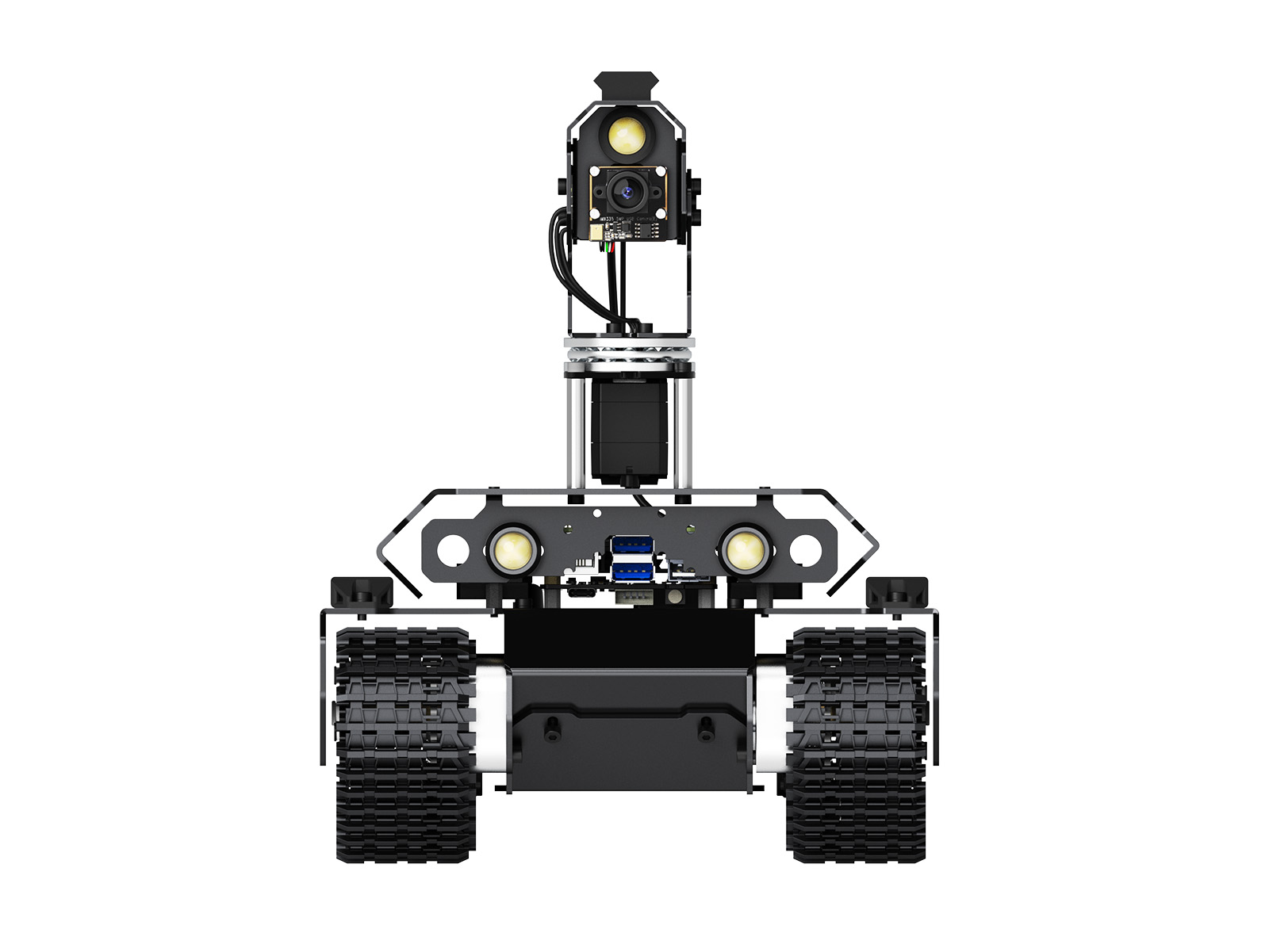 UGV Beast Open-Source-Geländefahrzeug mit Kettenantrieb und KI-Robotik, Dual-Controller, Ganzmetallgehäuse, Computer Vision, geeignet für Raspberry Pi 4B / Raspberry Pi 5