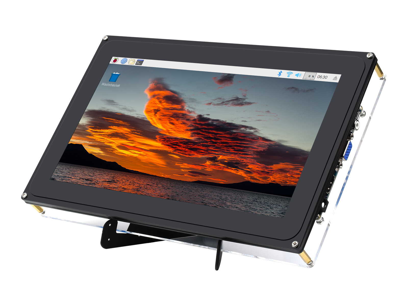 10,1-Zoll kapazitiver Touchscreen-LCD (F) mit Gehäuse, 1024×600, HDMI, Unterstützung verschiedener Systeme & Geräte