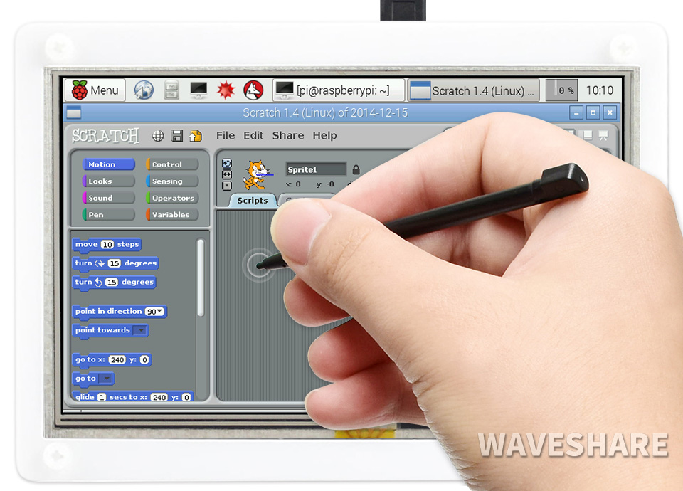 5-Zoll-Widerstandstouchscreen-LCD mit zweifarbigem Gehäuse, 800×480, HDMI, stromsparend