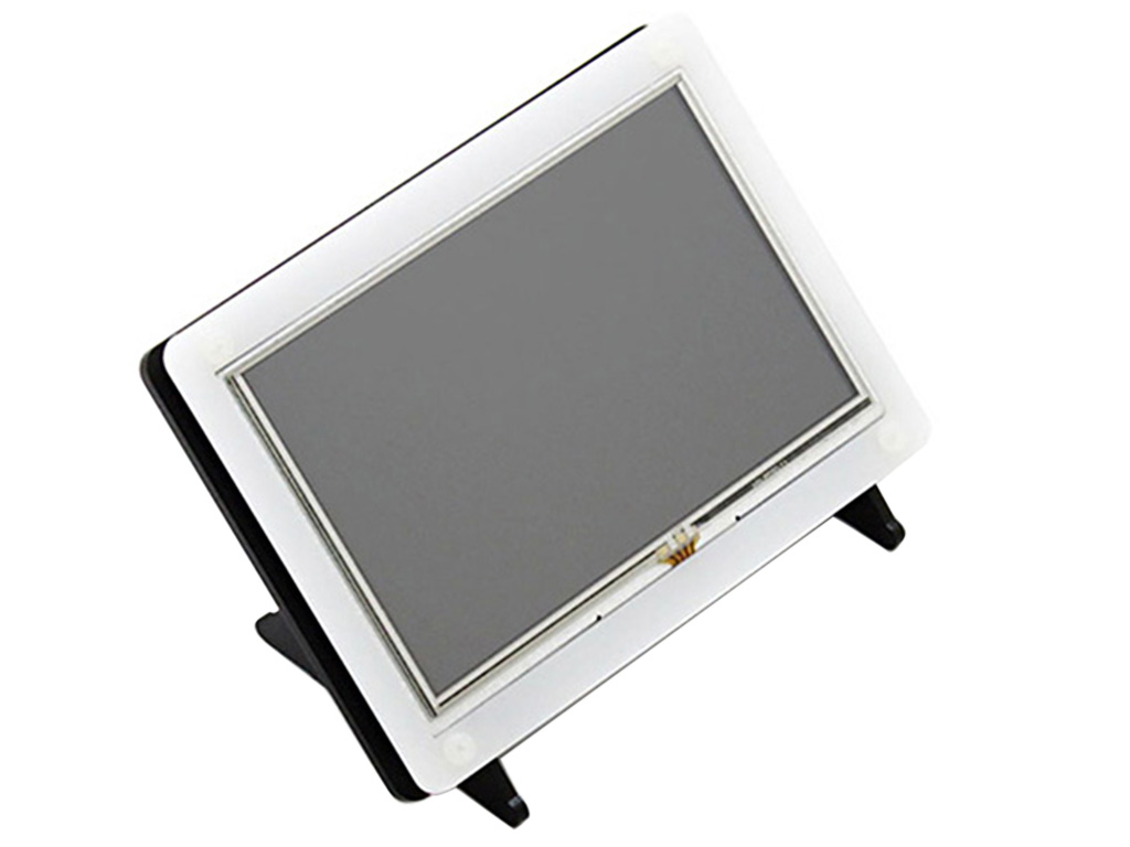 5-Zoll-Widerstandstouchscreen-LCD (B) mit Zweifarben-Gehäuse, 800×480, HDMI, stromsparend