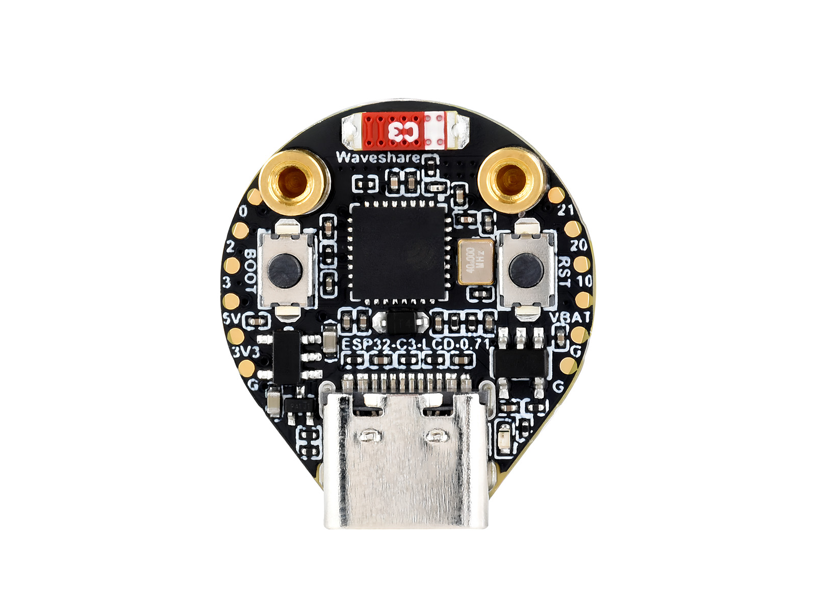 ESP32-C3 0,71-Zoll-Runddisplay-Entwicklungsboard, 160×160 Auflösung, basierend auf ESP32-C3 Single-Core-Prozessor, SPI-Schnittstellen-Display, ESP32 mit Display