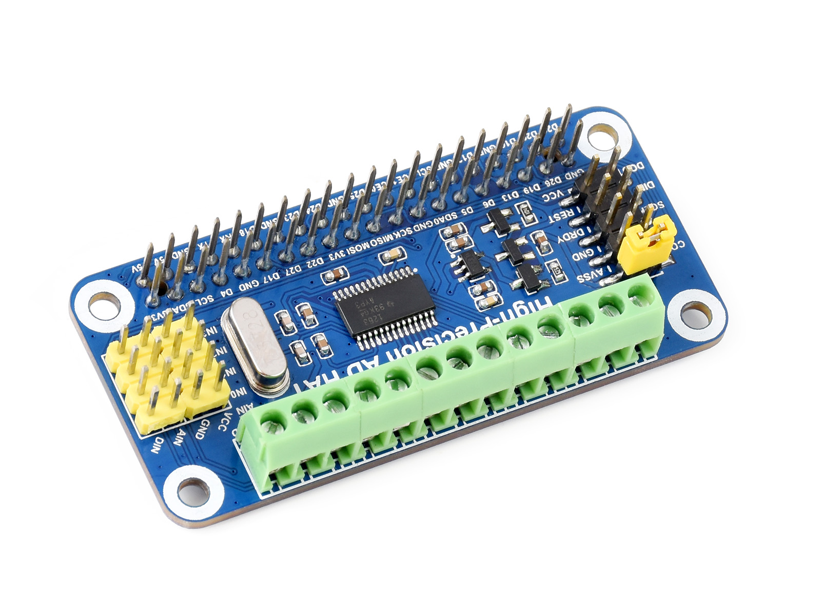 Hochpräzises AD-HAT für Raspberry Pi, ADS1263 10-Kanal 32-Bit ADC