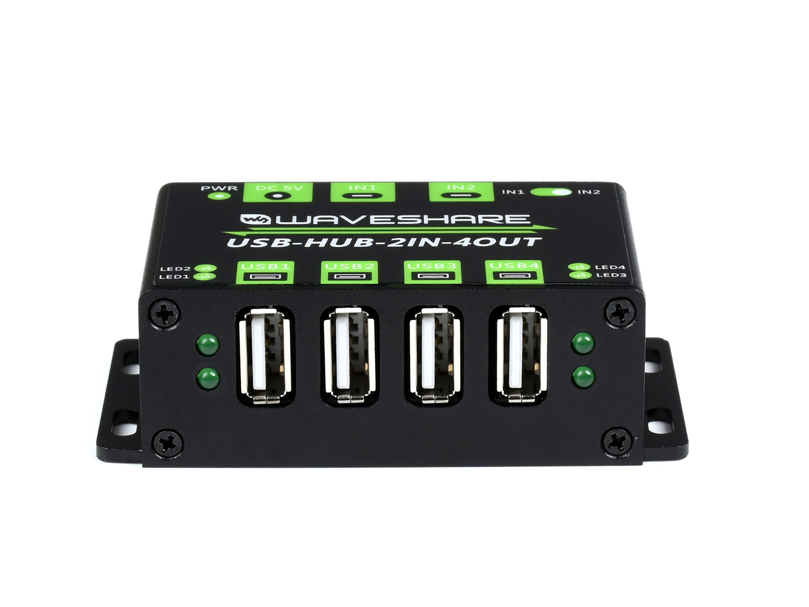 USB-HUB für den industriellen Einsatz, Erweiterung auf 4x USB 2.0-Anschlüsse, umschaltbare Dual-Hosts