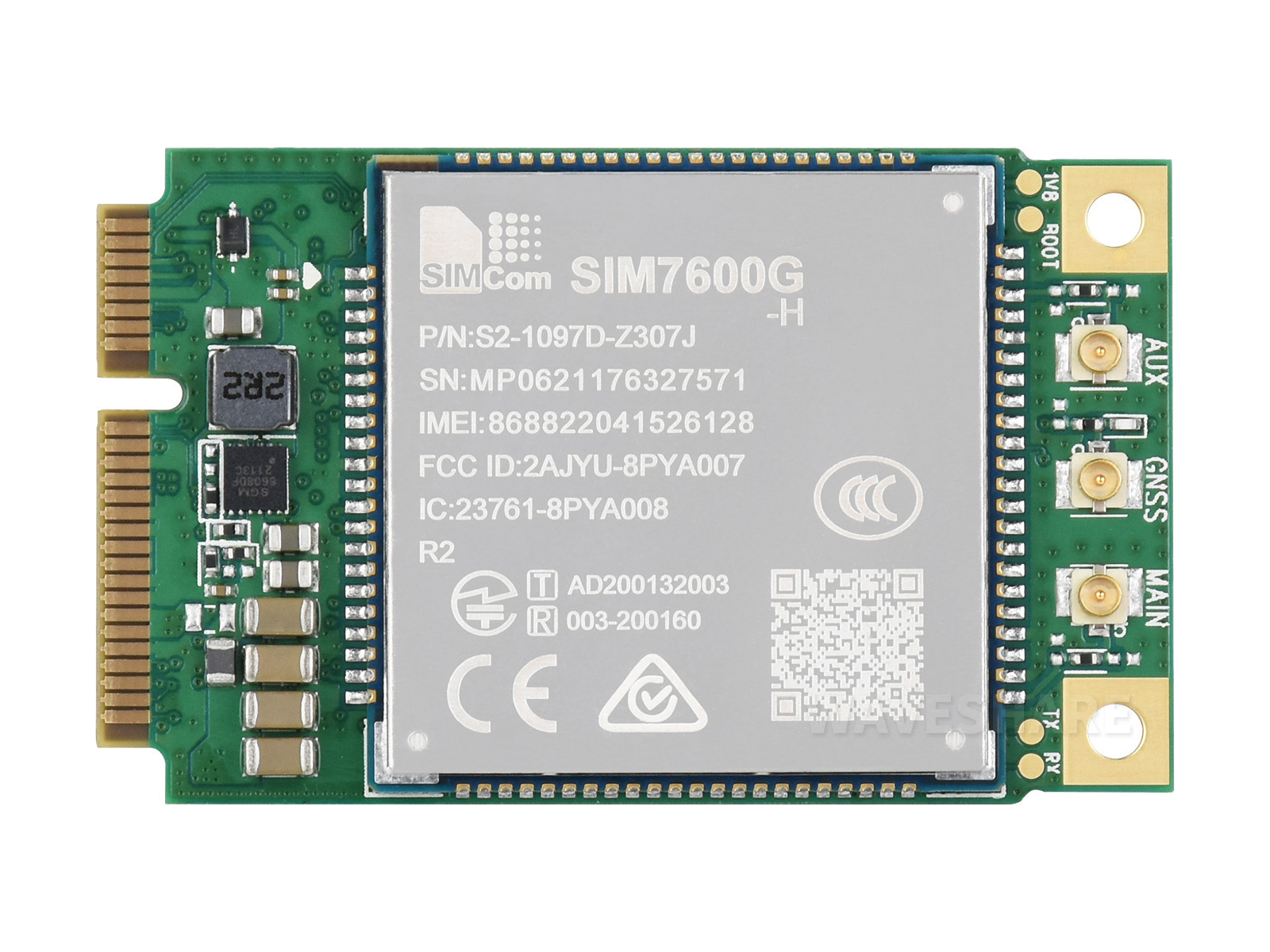 SIM7600G-H-PCIE SIMCom Original 4G LTE Cat-4 Modul, Globale Abdeckung, GNSS, Mini-PCIe-Anschluss
