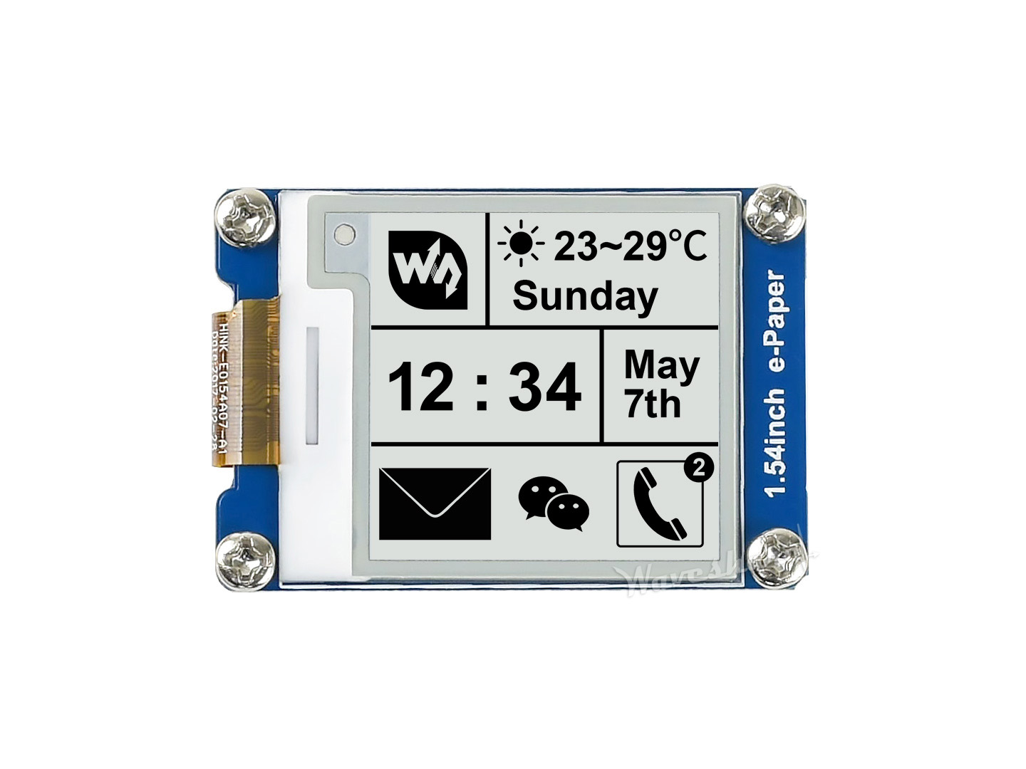 200x200, 1,54-Zoll E-Ink-Displaymodul