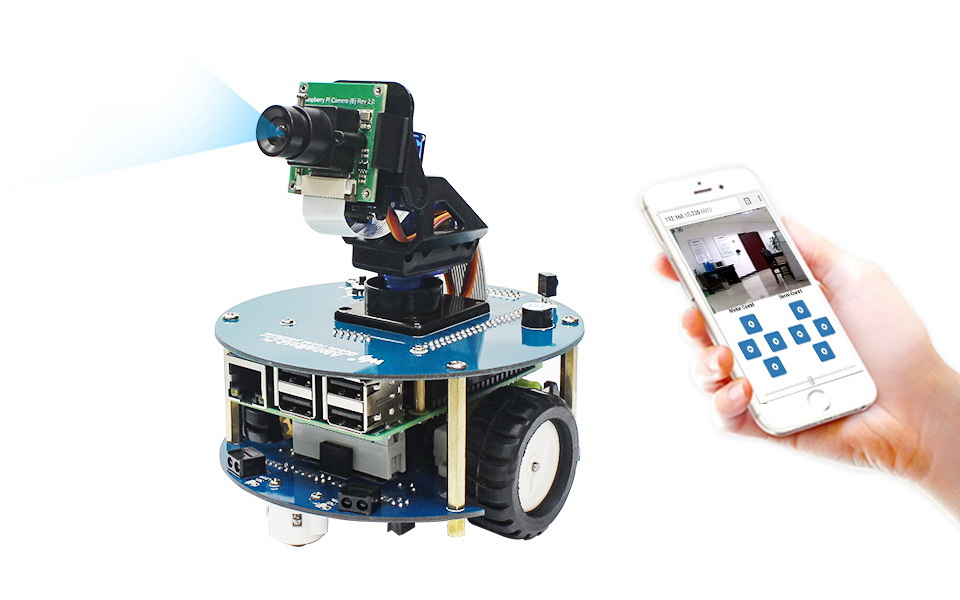 AlphaBot2 Video-Smart-Roboter, angetrieben von Raspberry Pi 4