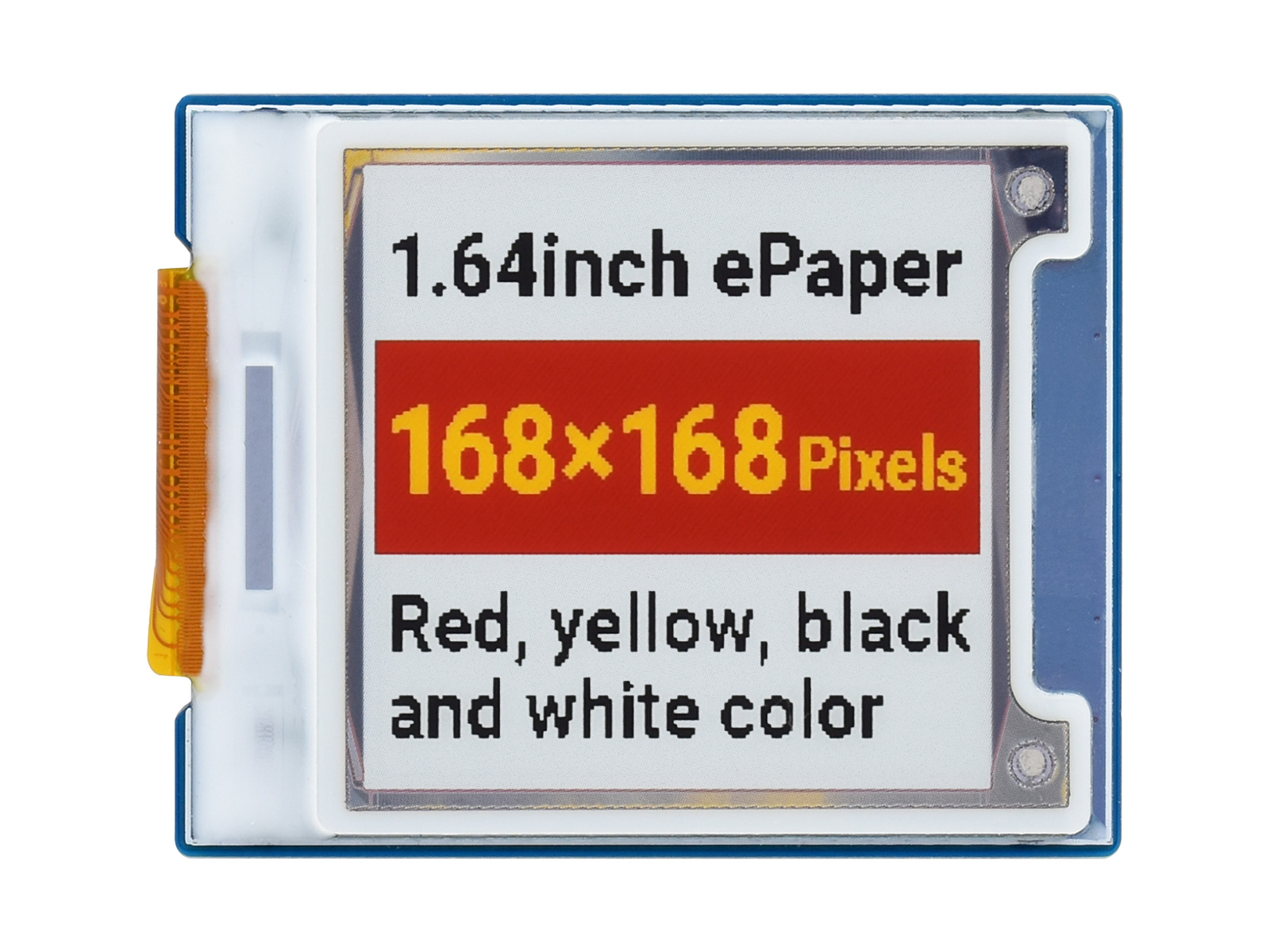 1,64-Zoll quadratisches E-Paper-Modul (G), 168 × 168, Rot/Gelb/Schwarz/Weiß