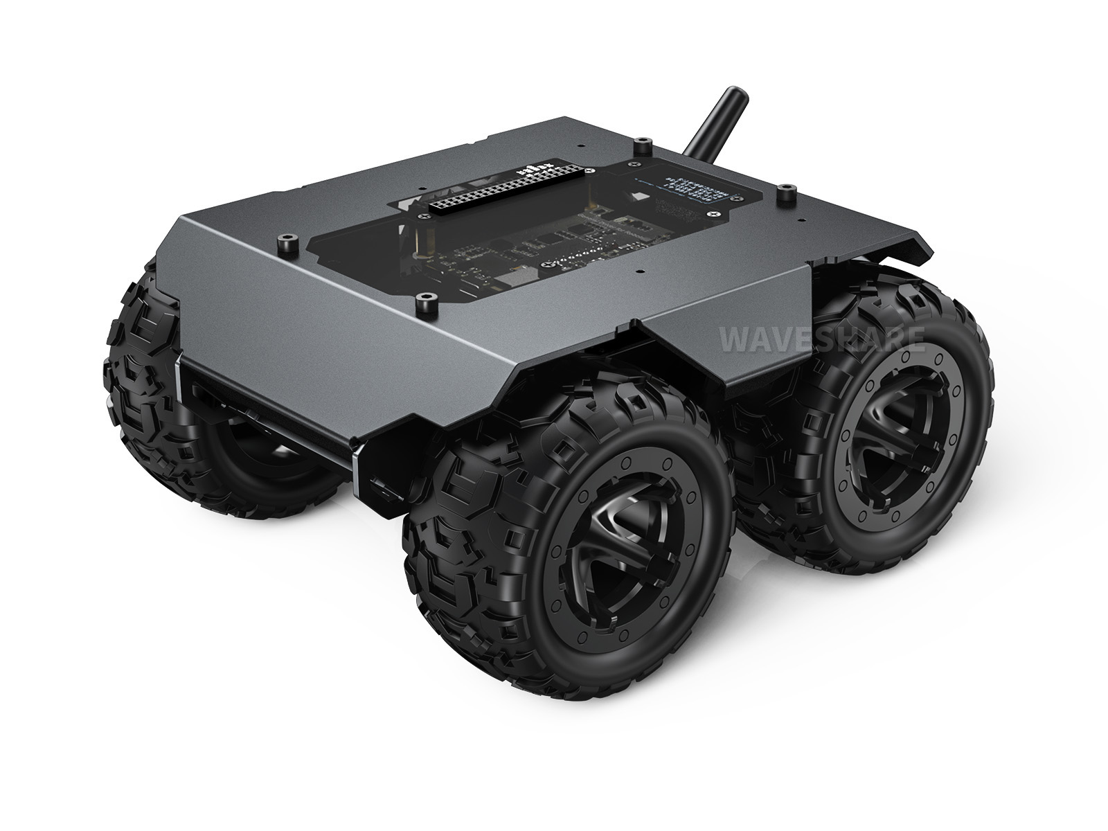 WAVE ROVER Flexibles und erweiterbares 4WD Mobile Robot Chassis, Vollmetallgehäuse, Unterstützung mehrerer Hosts, mit eingebautem ESP32-Modul