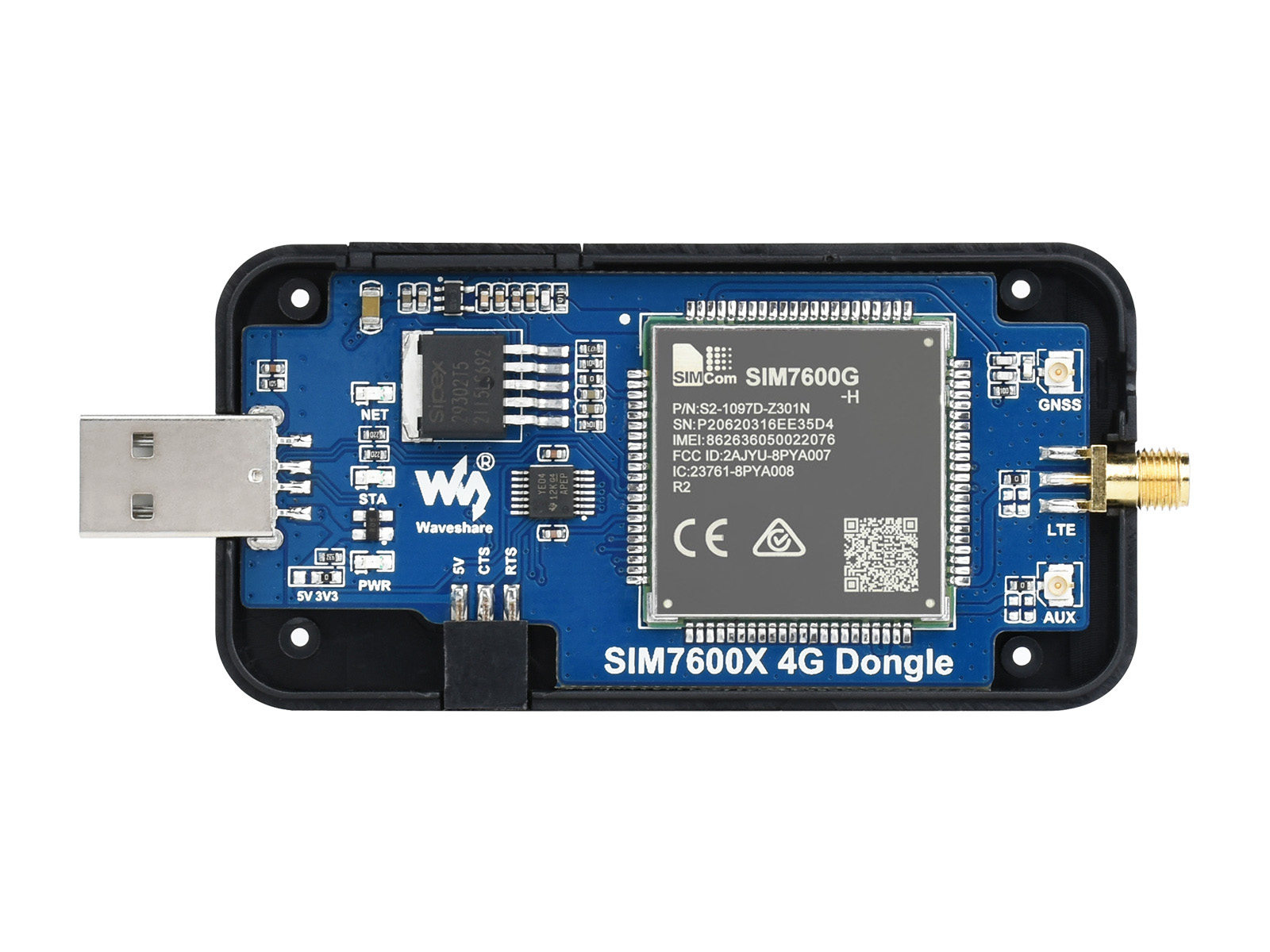 SIM7600G-H 4G-Dongle, GNSS-Positionierung, globale Bandunterstützung