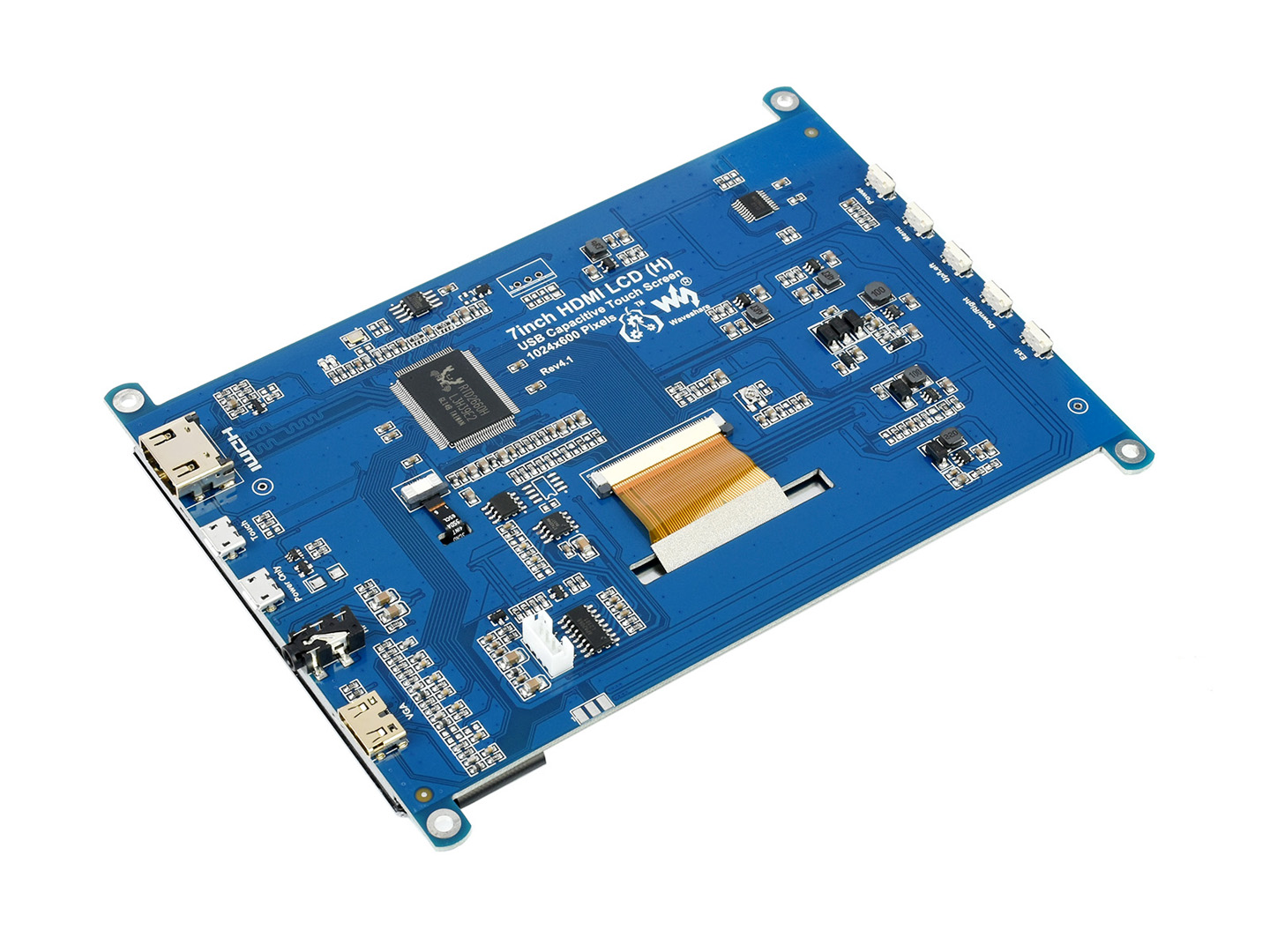 7-Zoll kapazitiver Touchscreen-LCD (H), 1024×600, HDMI, IPS, Unterstützung verschiedener Systeme