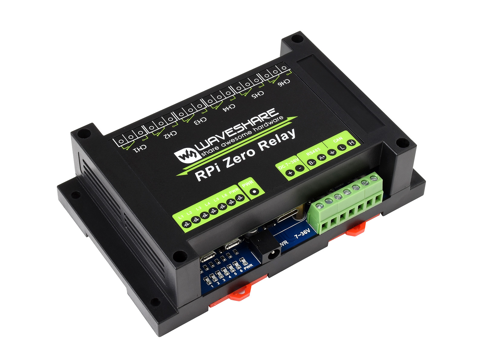 Industrielles 6-Kanal-Relais-Modul für Raspberry Pi Zero, RS485/CAN, isolierte Schutzfunktionen