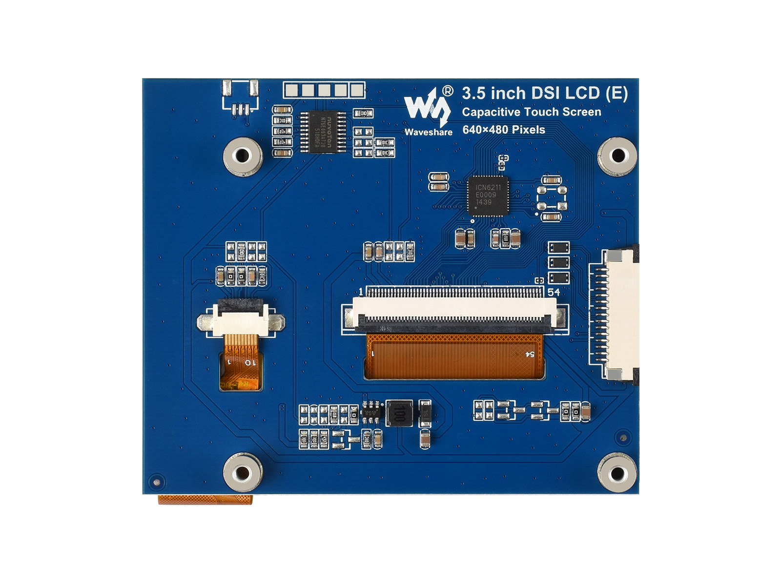 3,5-Zoll DSI kapazitiver Touchscreen, 5-Punkt-Touch, 640 × 480 Pixel, IPS-Displaypanel, unterstützt Raspberry Pi-Serie-Platinen