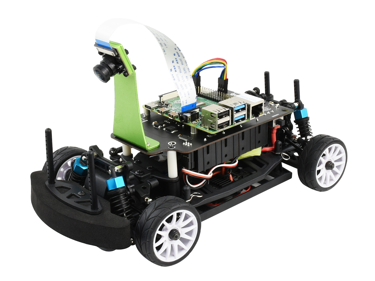 PiRacer Pro, Hochgeschwindigkeits-AI-Rennroboter, angetrieben vom Raspberry Pi 4 (NICHT enthalten), unterstützt das DonkeyCar-Projekt, Pro-Version