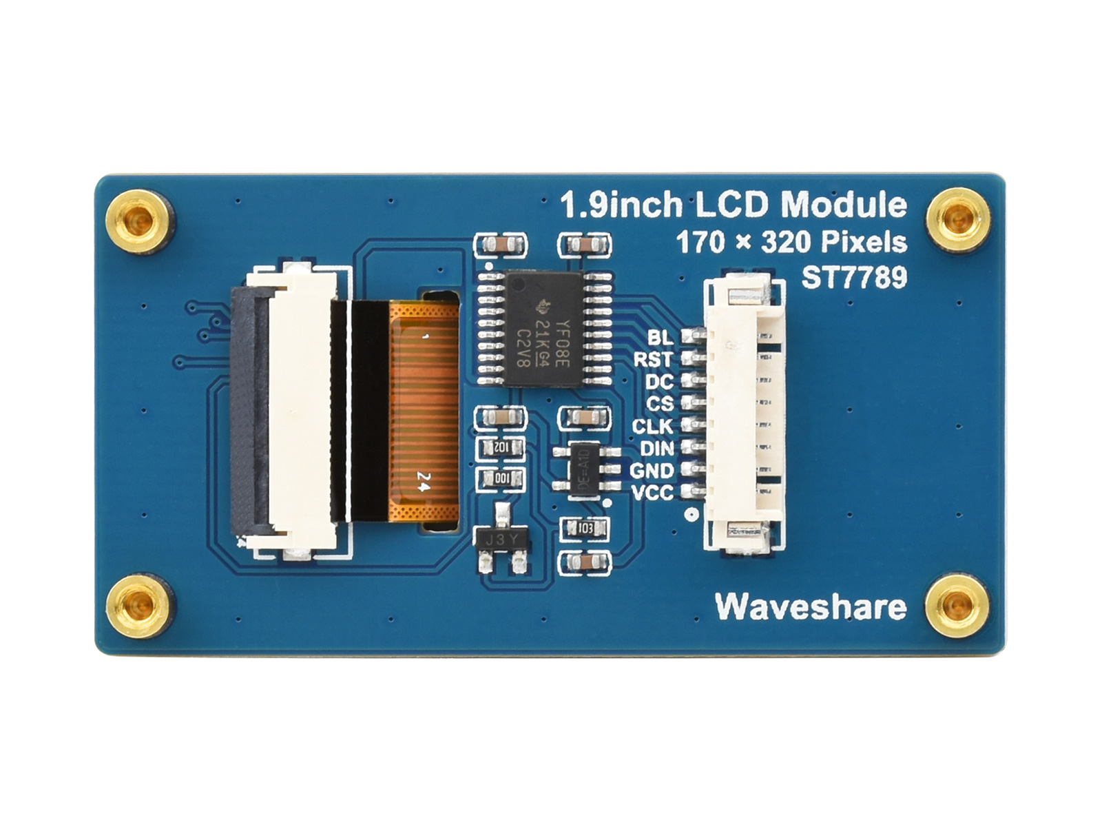 1,9-Zoll-LCD-Displaymodul, 170×320 Auflösung, SPI-Schnittstelle, IPS, 262K Farben