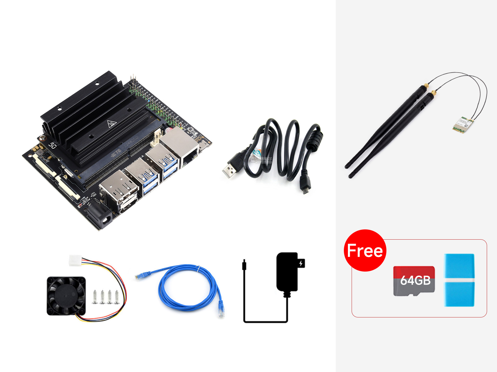 Jetson Nano Entwicklungs-/Erweiterungsset, Alternative Lösung zum B01-Kit, optionales Jetson Nano Core-Modul