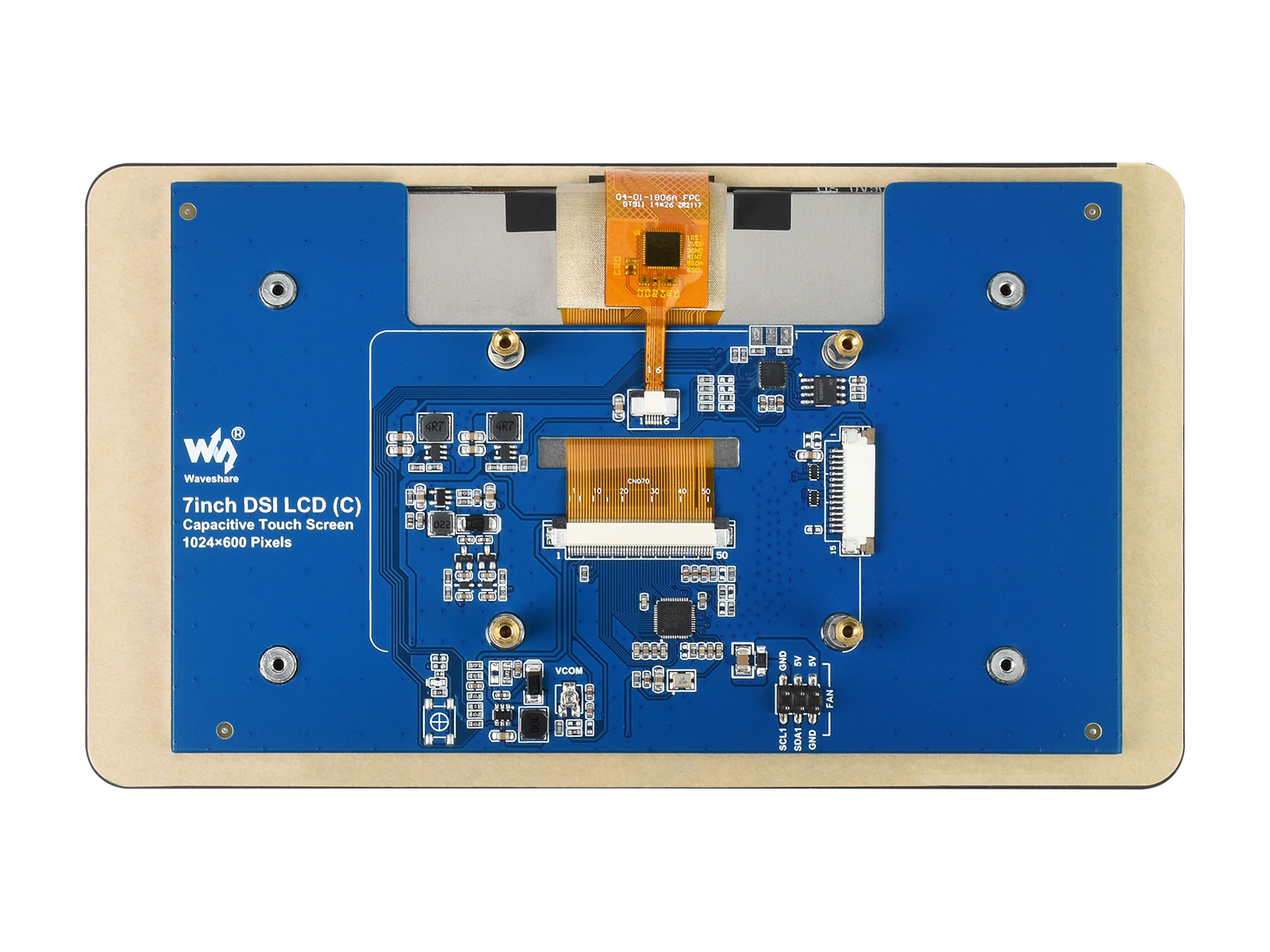 7-Zoll kapazitiver Touch-IPS-Bildschirm für Raspberry Pi, DSI-Schnittstelle, 1024×600