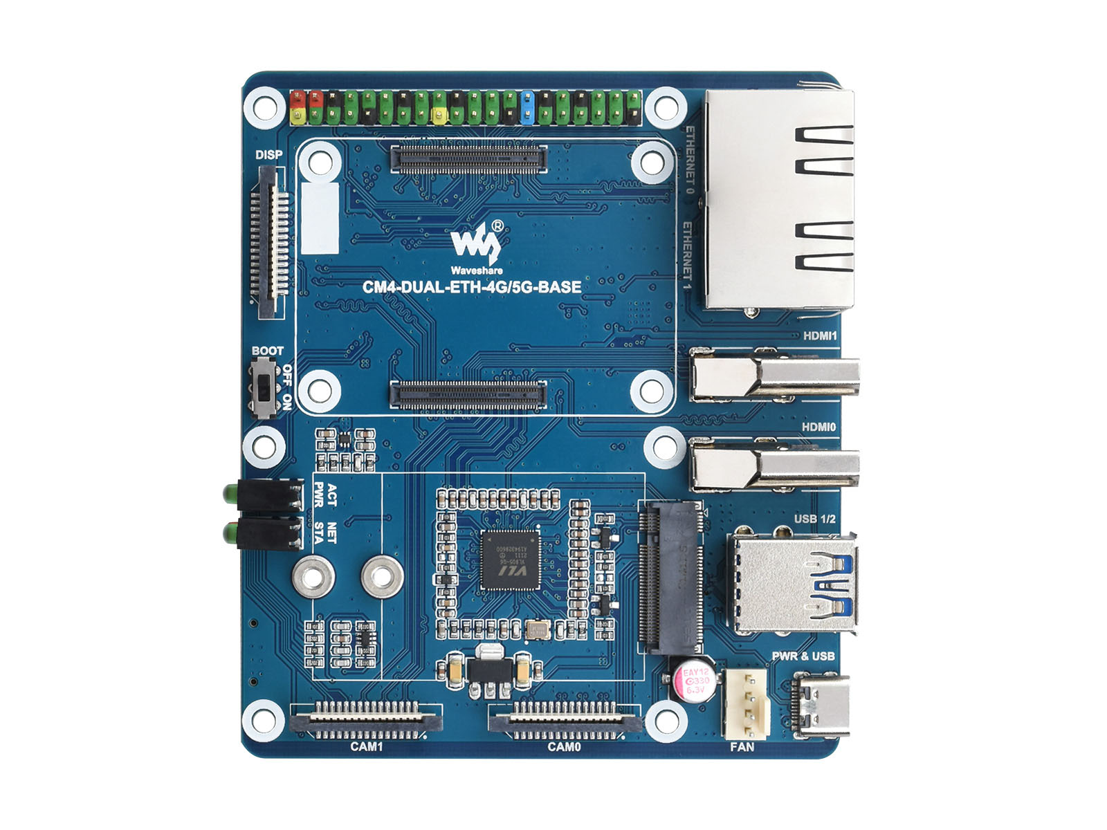 Dual-Gigabit-Ethernet-5G/4G-Basisplatine, entwickelt für Raspberry Pi Compute Module 4