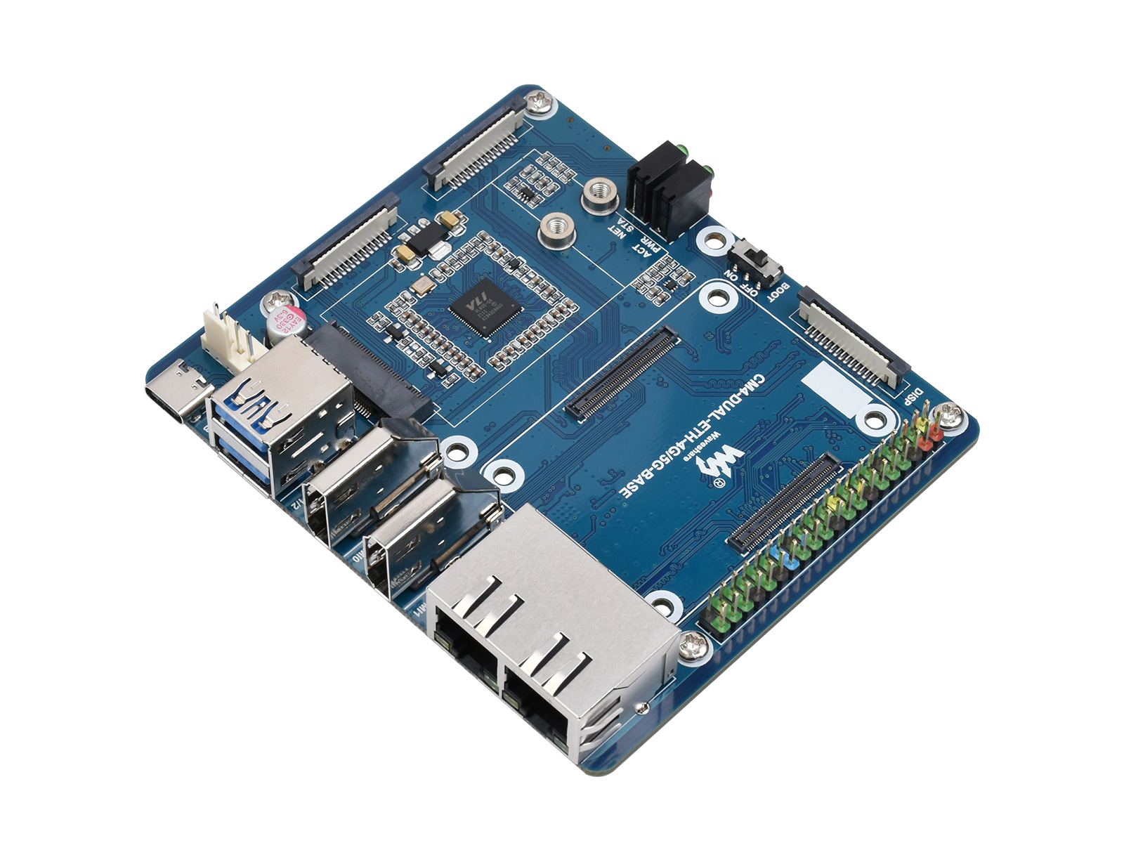 Dual-Gigabit-Ethernet-5G/4G-Basisplatine, entwickelt für Raspberry Pi Compute Module 4