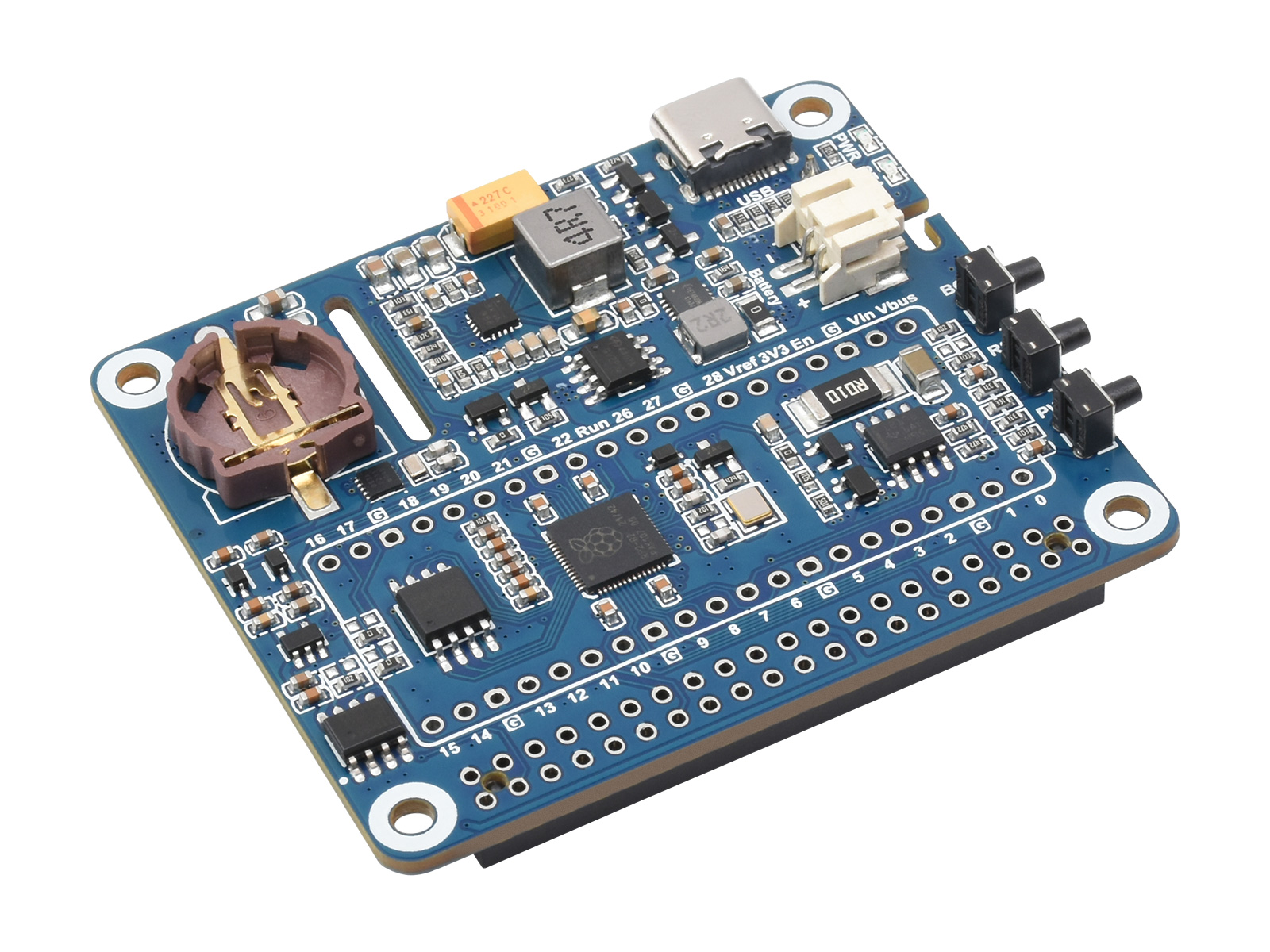 Power Management HAT für Raspberry Pi, unterstützt gleichzeitiges Laden und Stromausgabe, eingebettete RTC und mehrere Schutzschaltungen