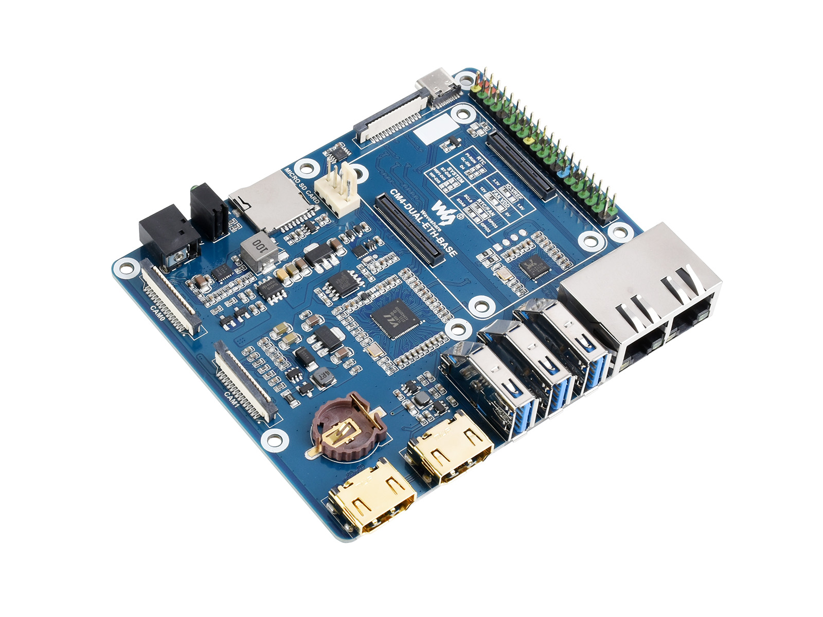 Dual Gigabit Ethernet Mini-Computer basierend auf Raspberry Pi Compute Module 4 (NICHT enthalten), Metallgehäuse, mit Lüfter