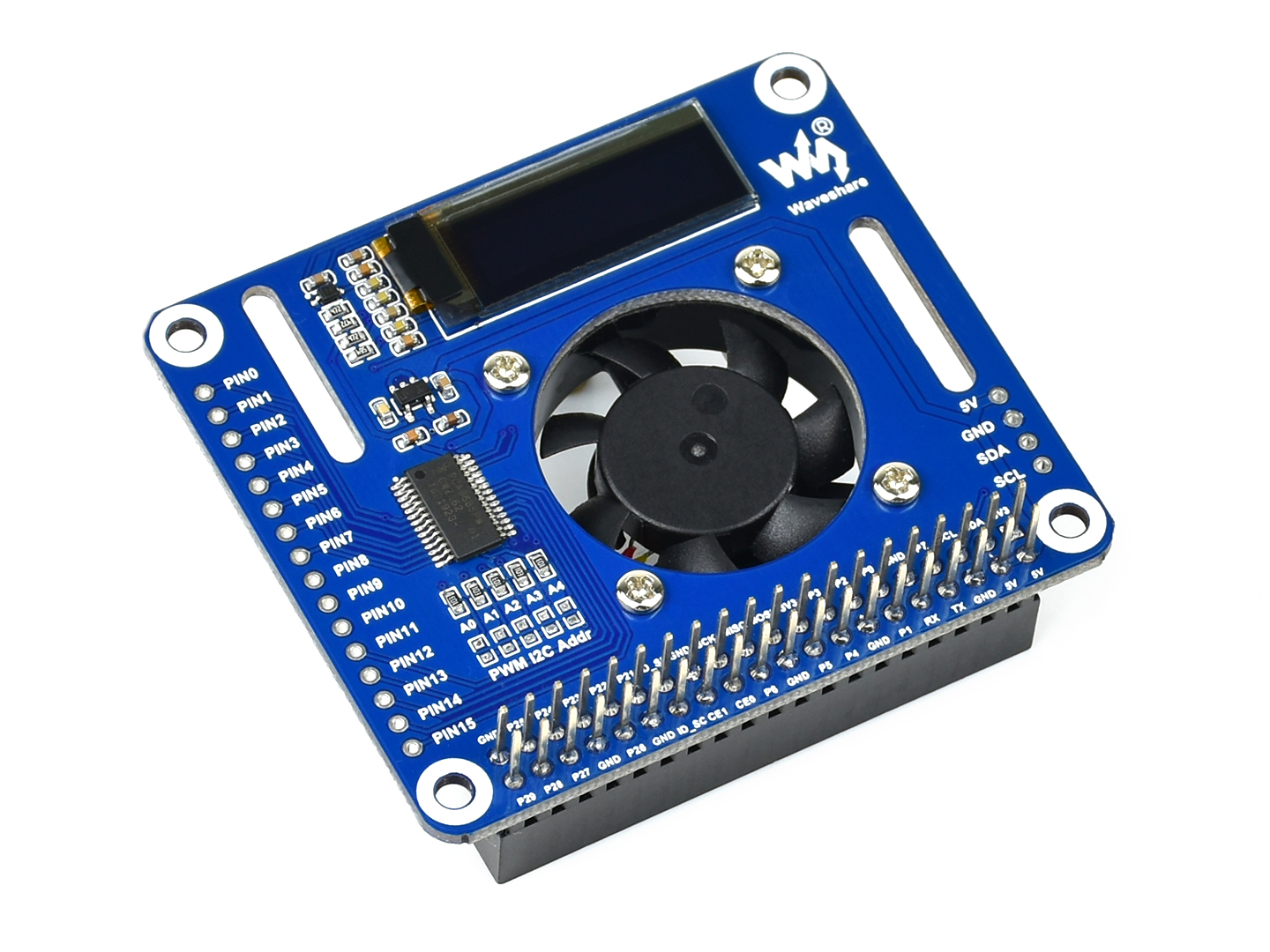 PWM-gesteuerter Lüfter-HAT für Raspberry Pi, I2C, Temperaturüberwachung
