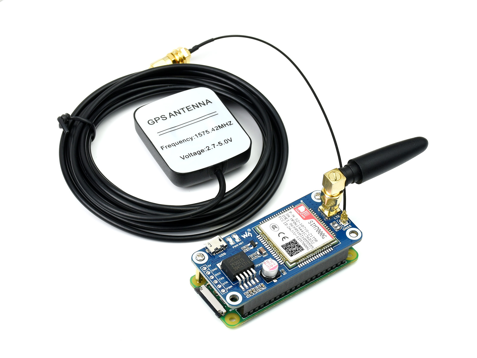 SIM7000G NB-IoT / Cat-M / EDGE / GPRS HAT für Raspberry Pi, GNSS, globale Bandunterstützung