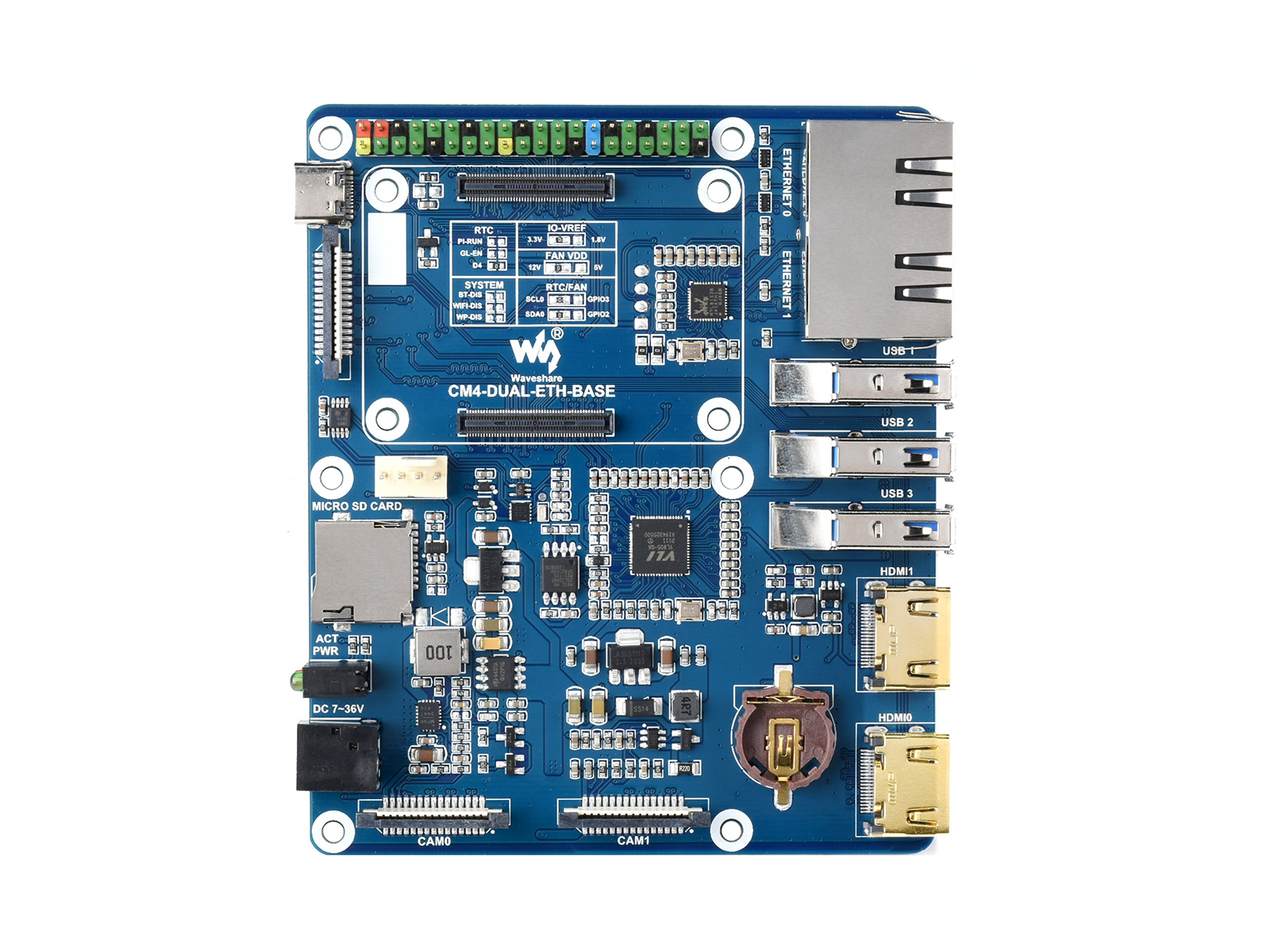 Dual Gigabit Ethernet Mini-Computer basierend auf Raspberry Pi Compute Module 4 (NICHT enthalten), Metallgehäuse, mit Lüfter