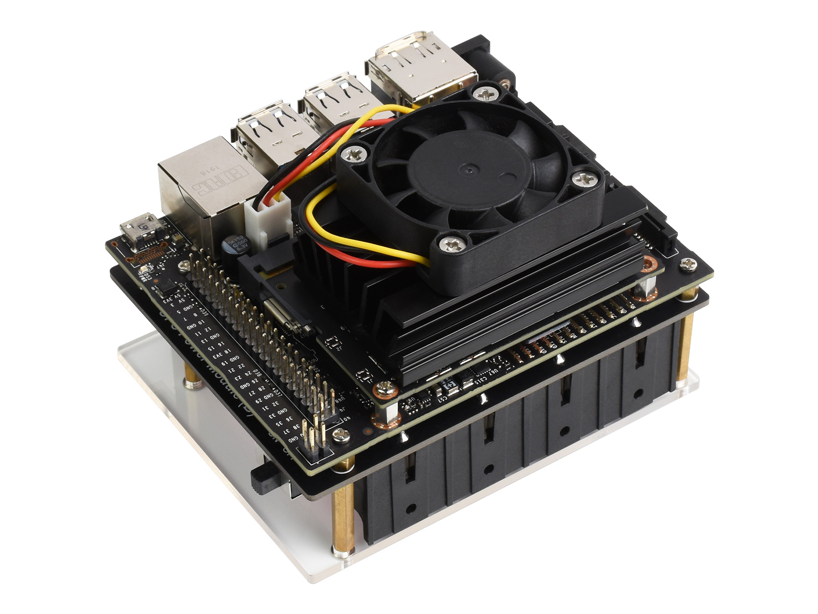 Unterbrechungsfreie Stromversorgung (USV) Modul (B) für Jetson Nano, 5V Ausgang, bis zu 5A Strom, Pogo Pins Anschluss