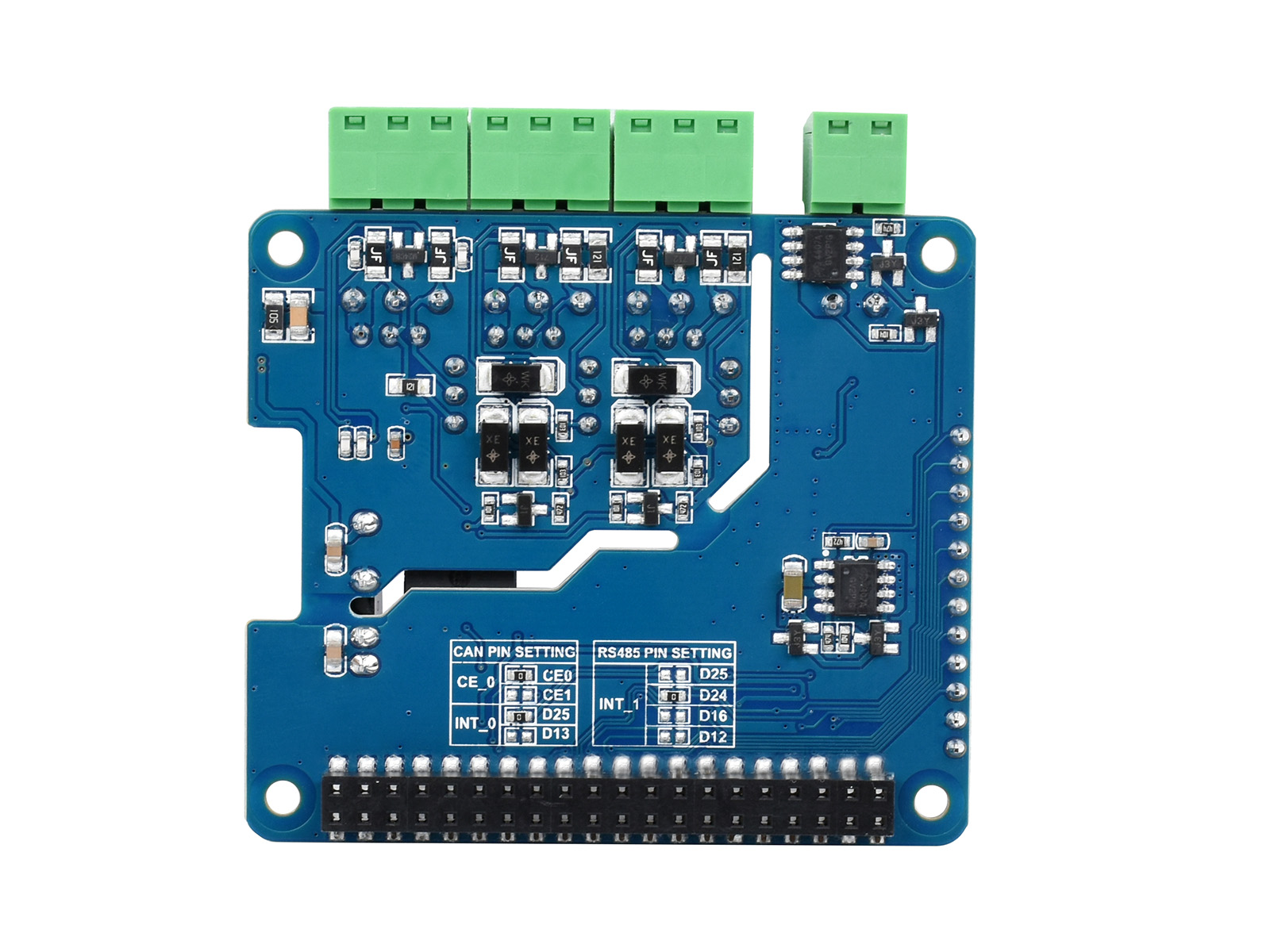 Isoliertes RS485 CAN HAT (B) für Raspberry Pi, 2-Kanal RS485 und 1-Kanal CAN, mit mehreren Schutzfunktionen