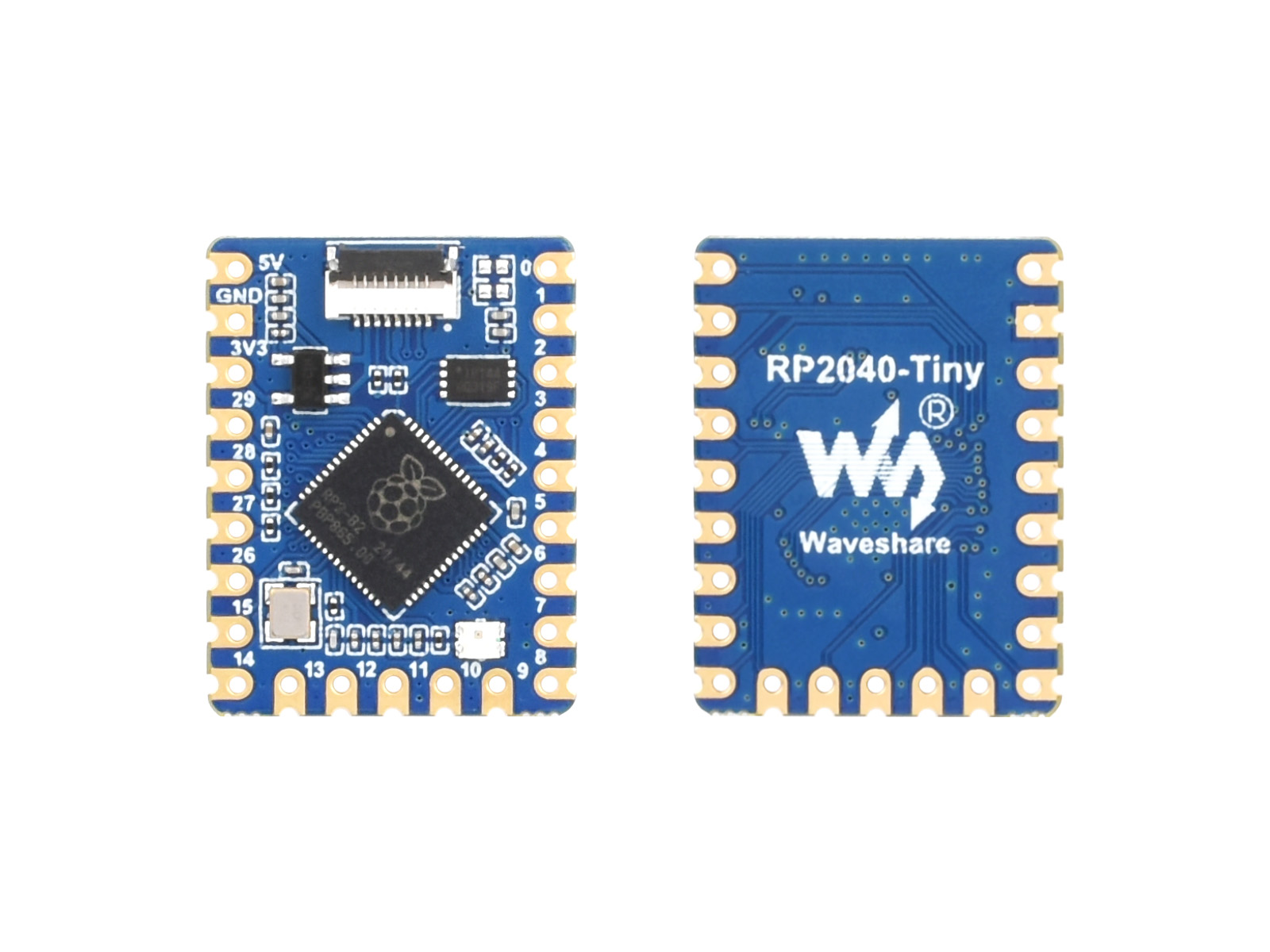 Waveshare RP2040-Tiny Entwicklungsboard, basierend auf dem offiziellen RP2040 Dual-Core-Prozessor, USB-Port-Adapterboard optional