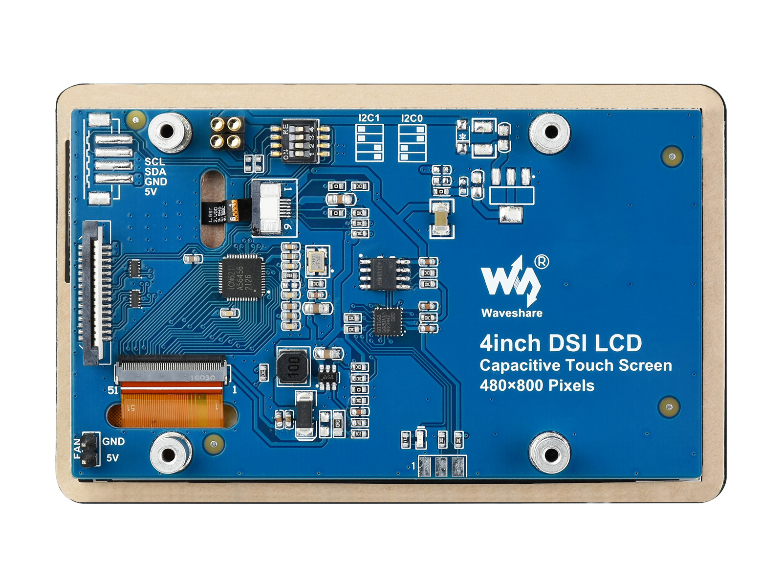 4-Zoll-Kapazitiver Touchscreen für Raspberry Pi, 480×800, DSI-Schnittstelle, IPS, optisch gebundener Bildschirm