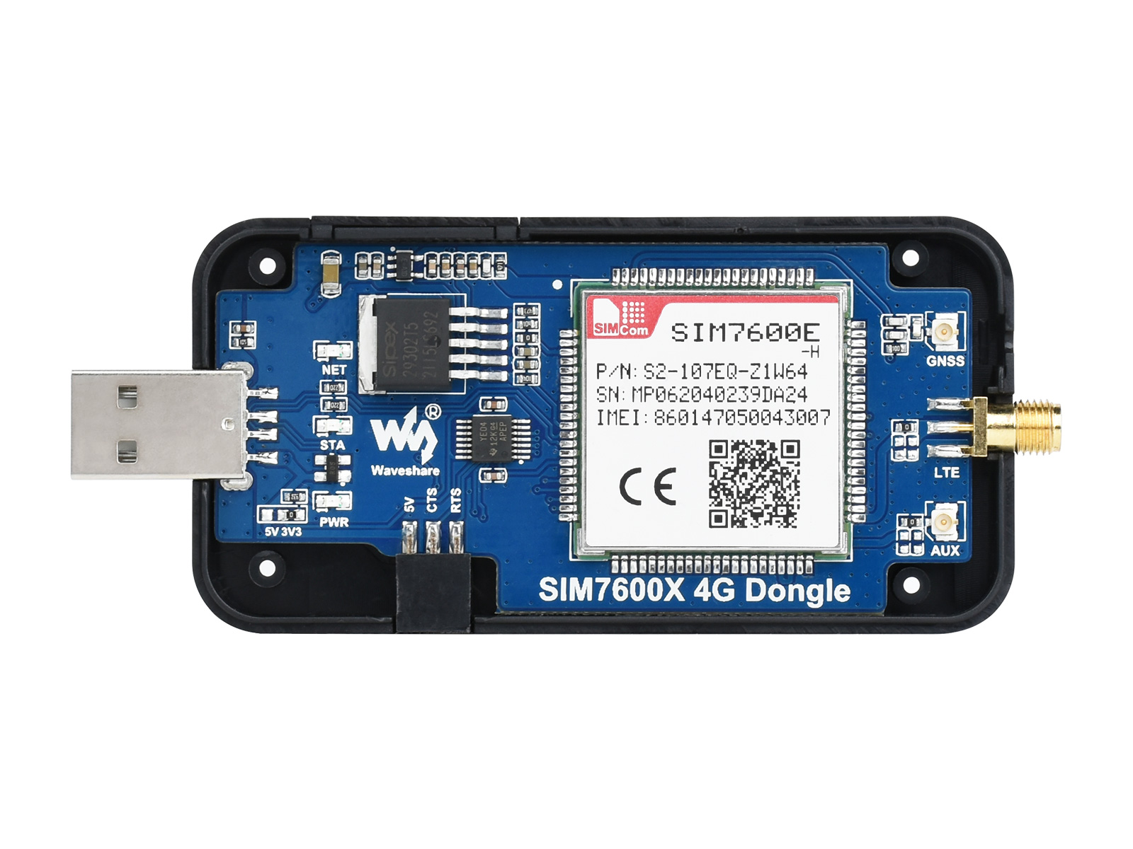 SIM7600E-H 4G-Dongle, GNSS-Positionierung, für Europa / Naher Osten / Afrika / Südkorea / Thailand...