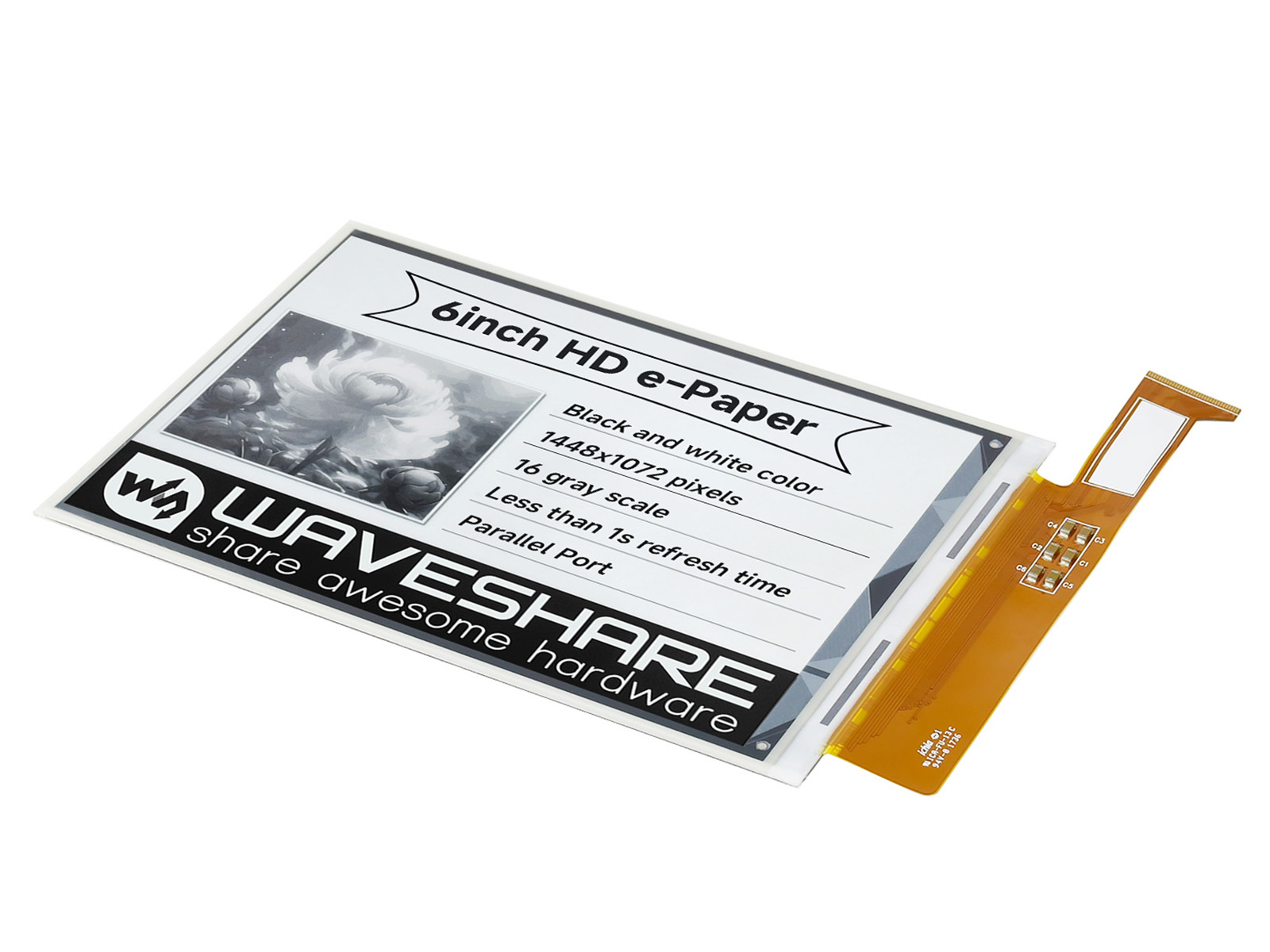 1448×1072 hochauflösend, 6-Zoll E-Ink-Rohdisplay