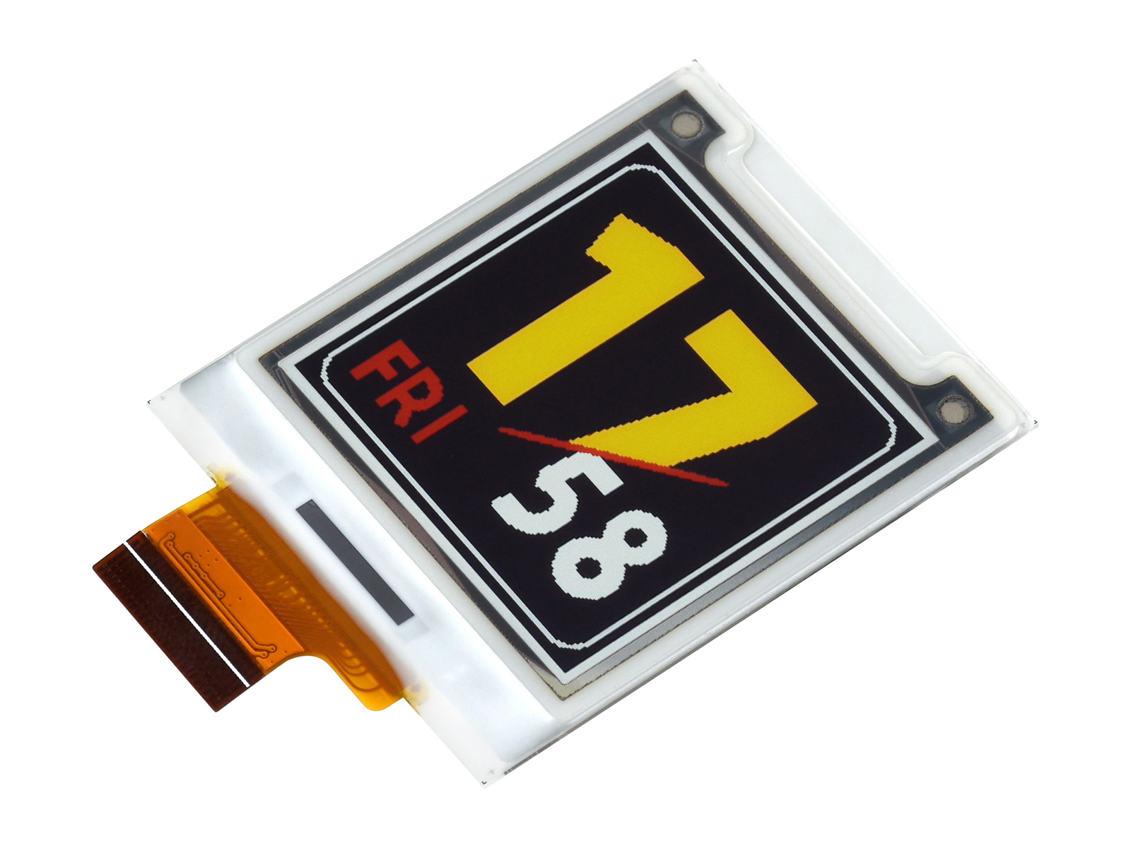 1,64-Zoll quadratisches E-Paper (G) Rohdisplay, 168 × 168, Rot/Gelb/Schwarz/Weiß