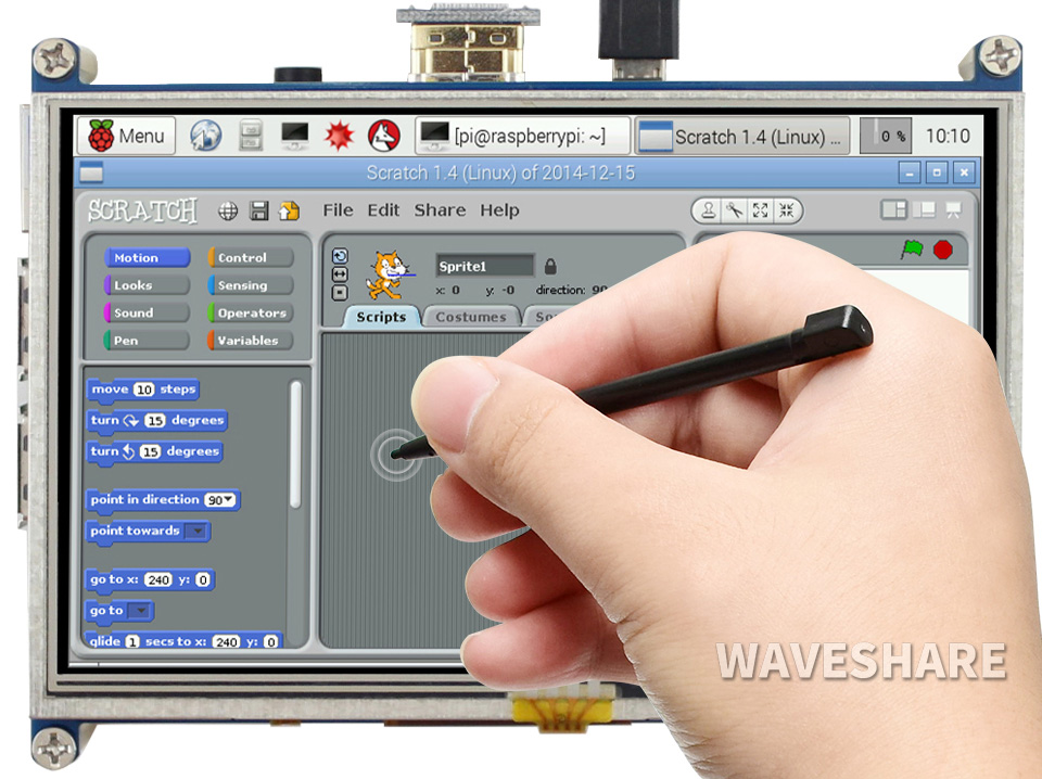 5-Zoll-Widerstandstouchscreen-LCD, 800×480, HDMI, stromsparend