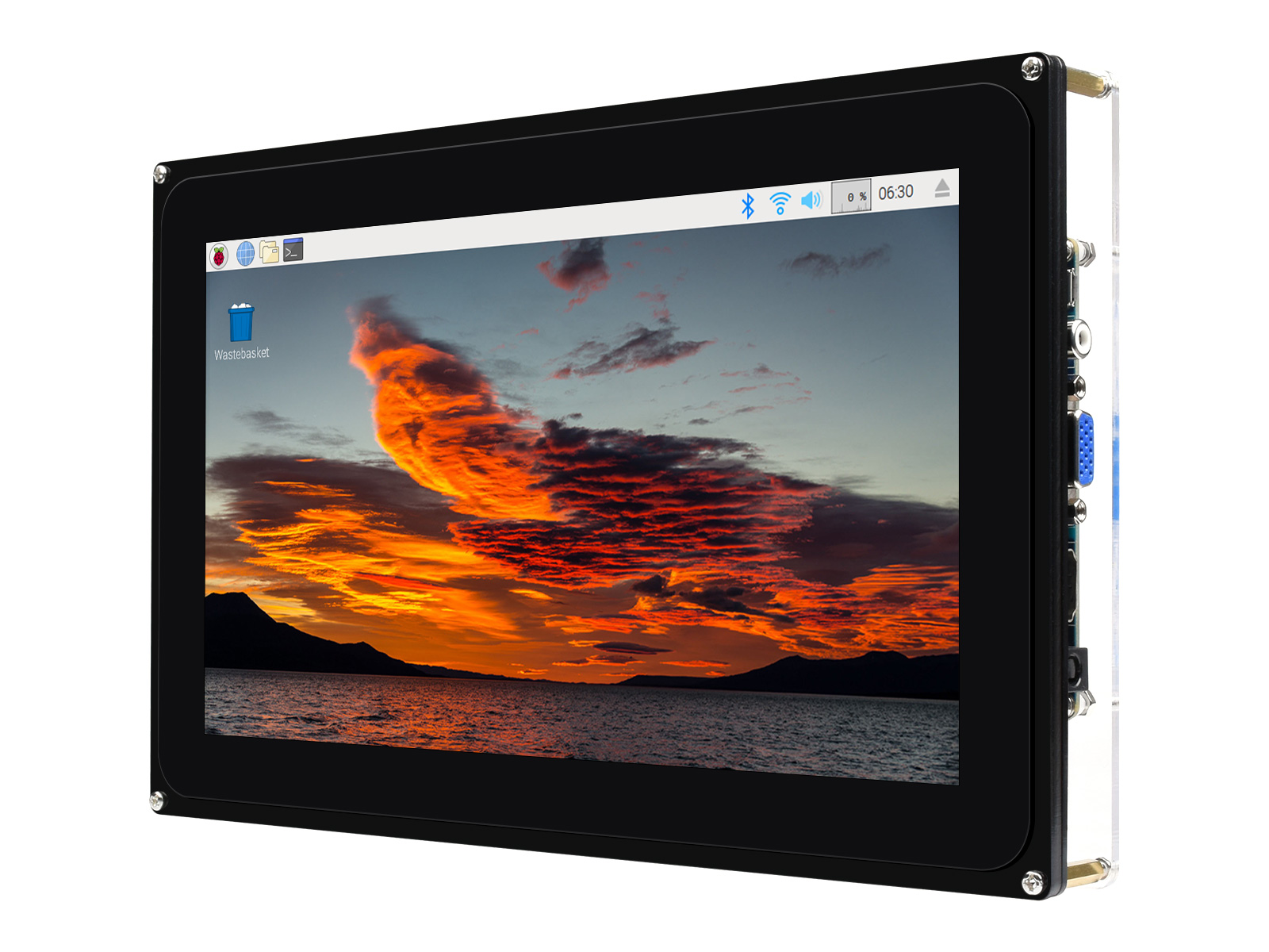 10,1-Zoll kapazitiver Touchscreen-LCD (F) mit Gehäuse, 1024×600, HDMI, Unterstützung verschiedener Systeme & Geräte