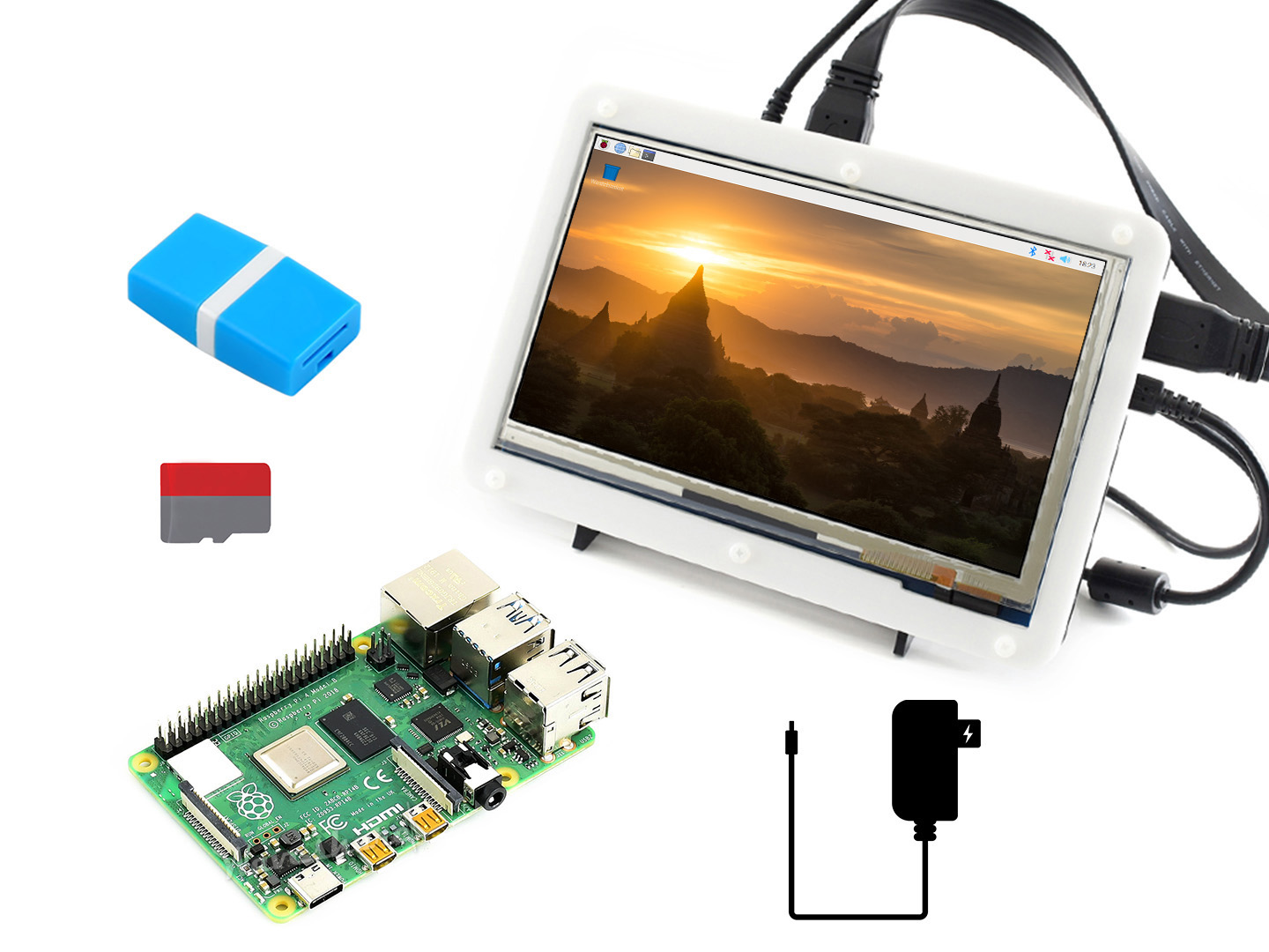 Raspberry Pi 4 Model B Display-Kit, mit 7-Zoll kapazitivem Touch-LCD